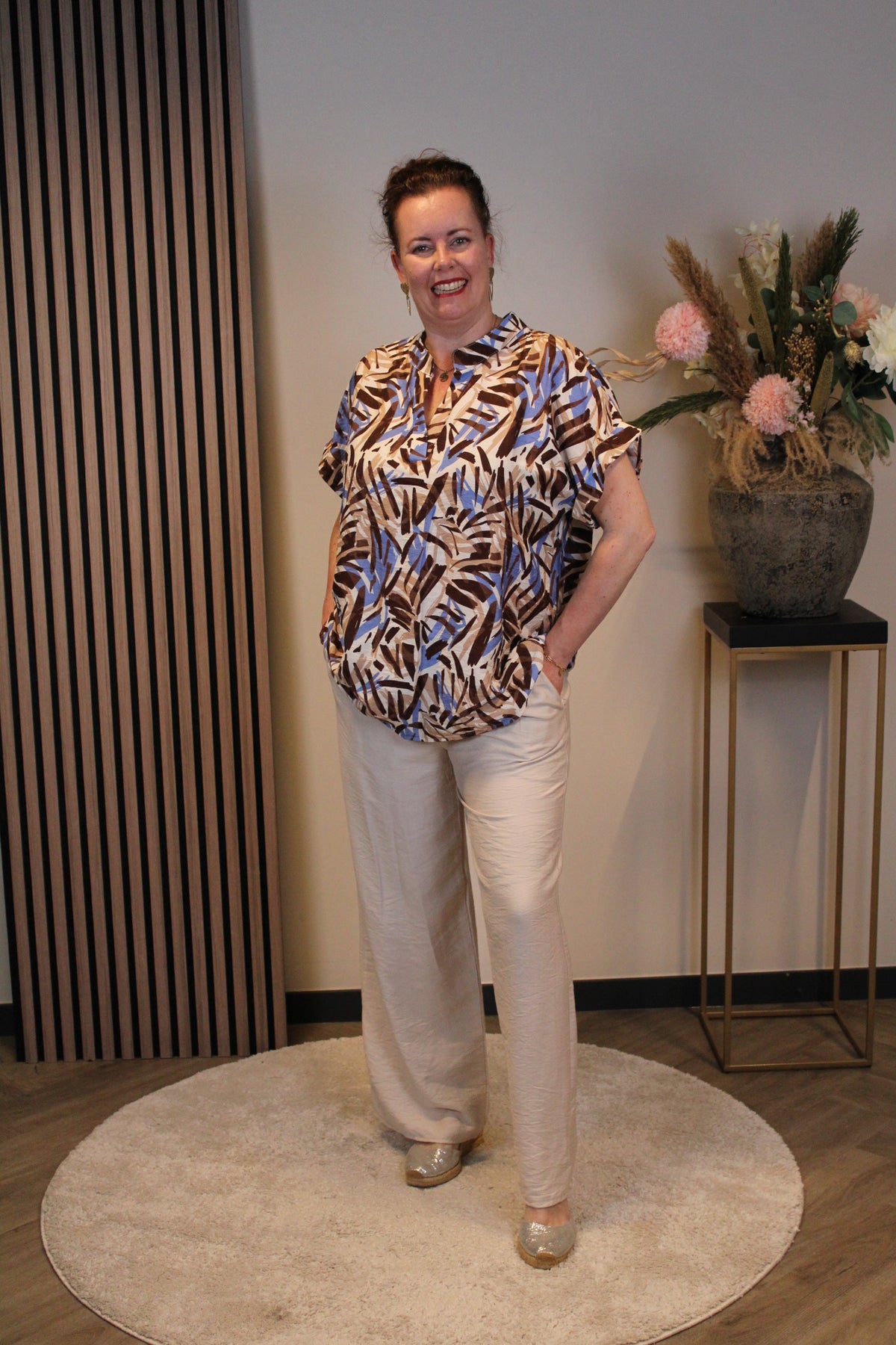 Nicole | Broek beige viscose