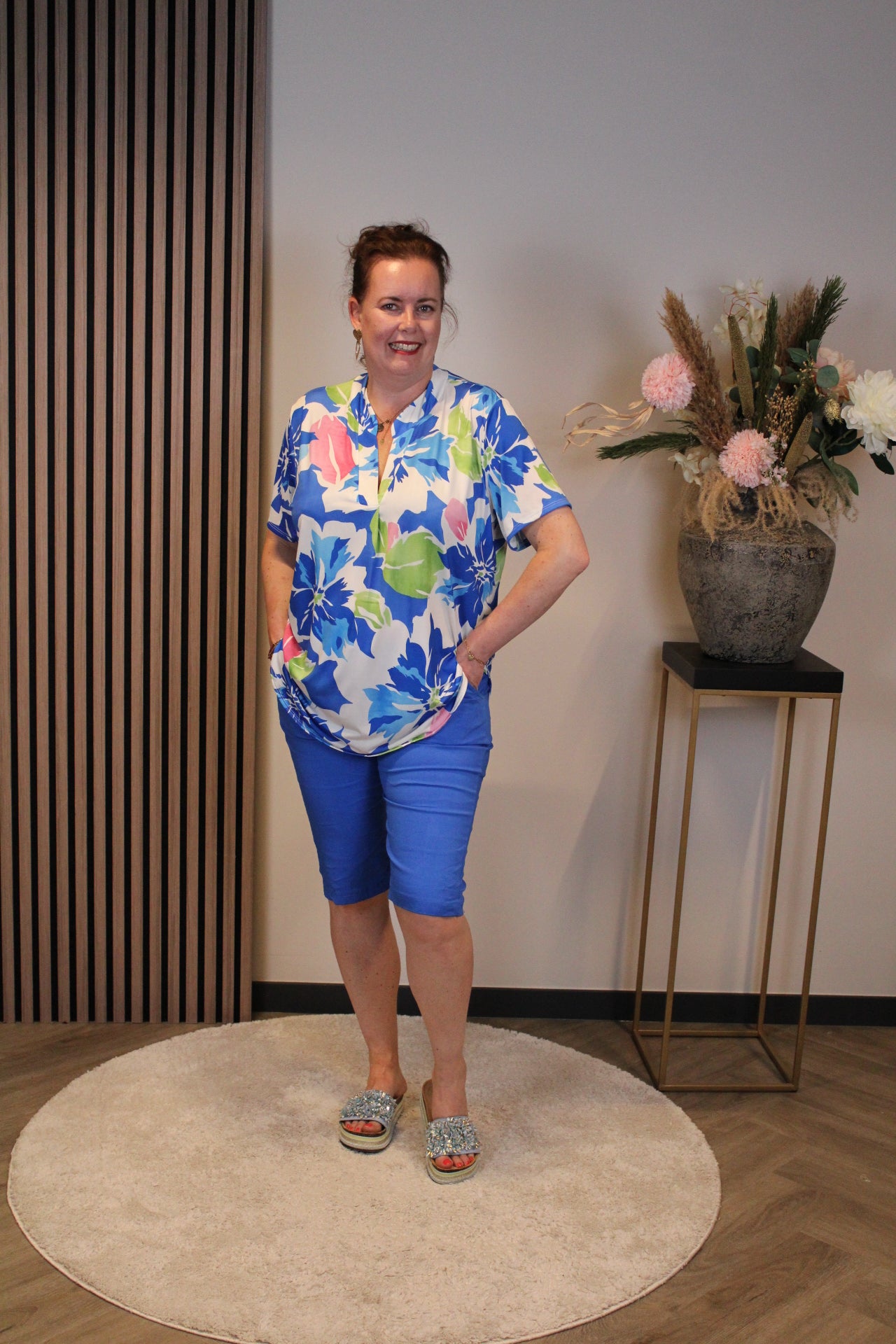 Indy | Broek kort kobalt 38 t/m 48