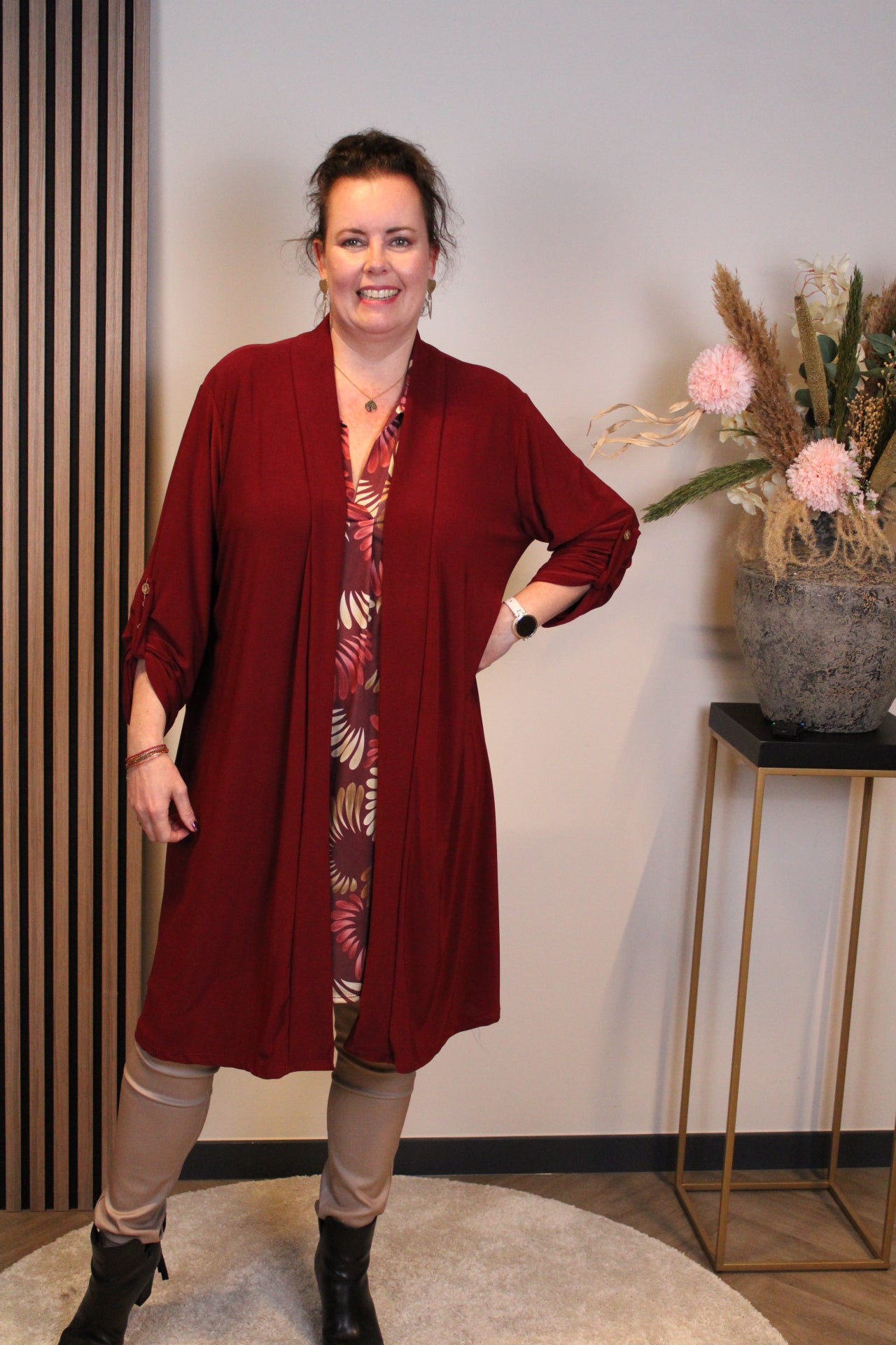 Evi | Dun vestje bordeaux 48 t/m 52