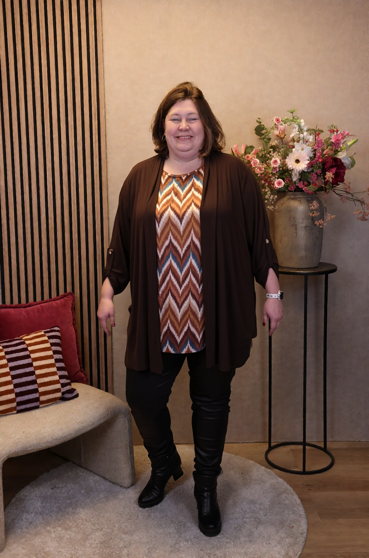 Nienke | Vest bruin kort