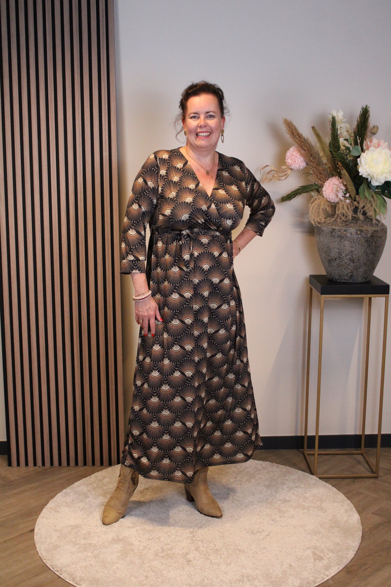 Odette | Jurk zwart lange mouw 46 t/m 50