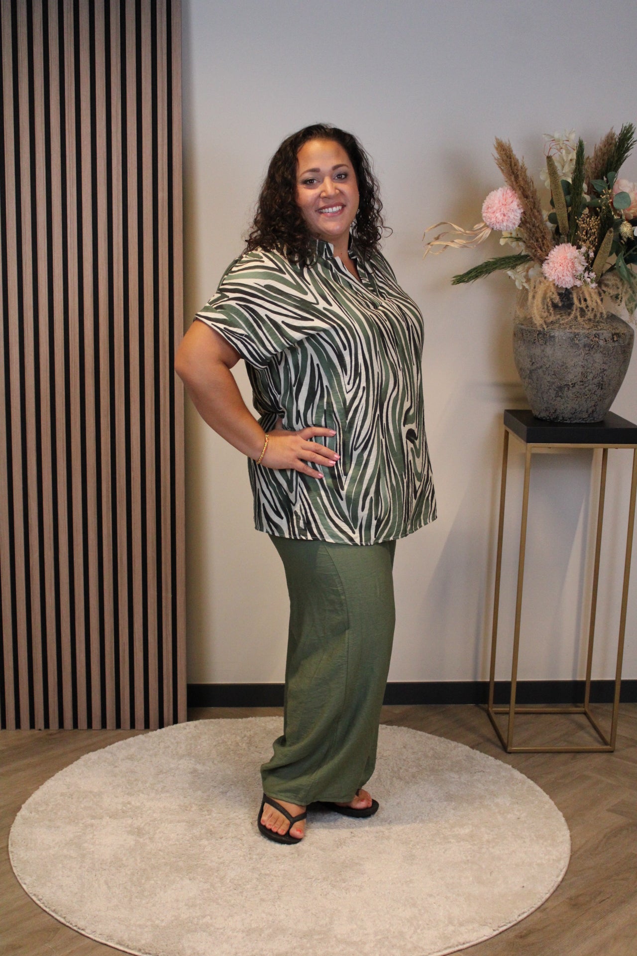 Laura | Broek groen viscose