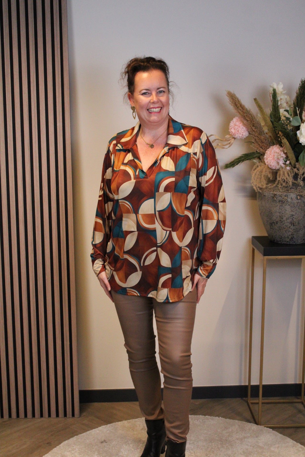 Tessi | Blouse met kraagje oranje 48 t/m 52
