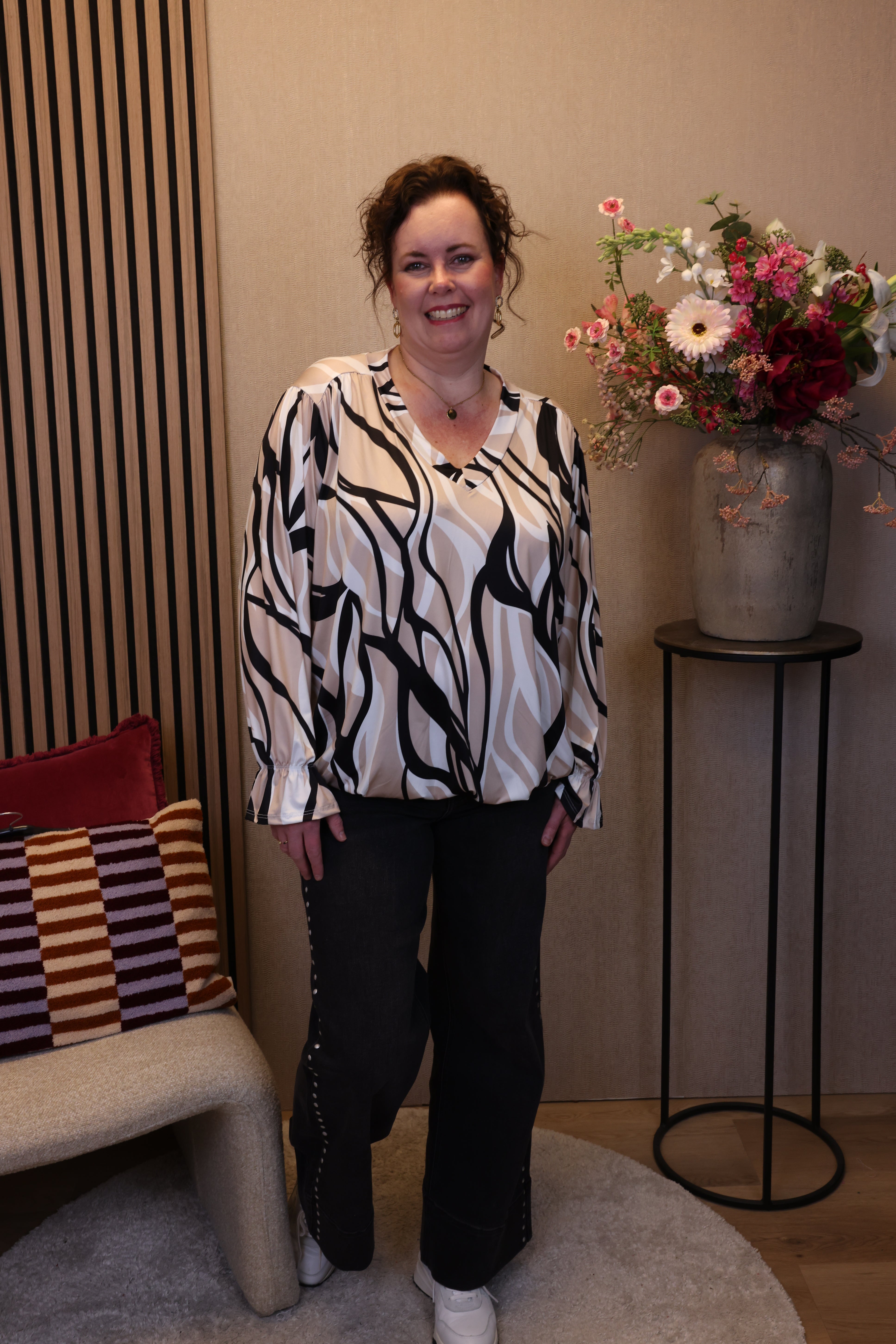 Zoë | Ballon top zwart