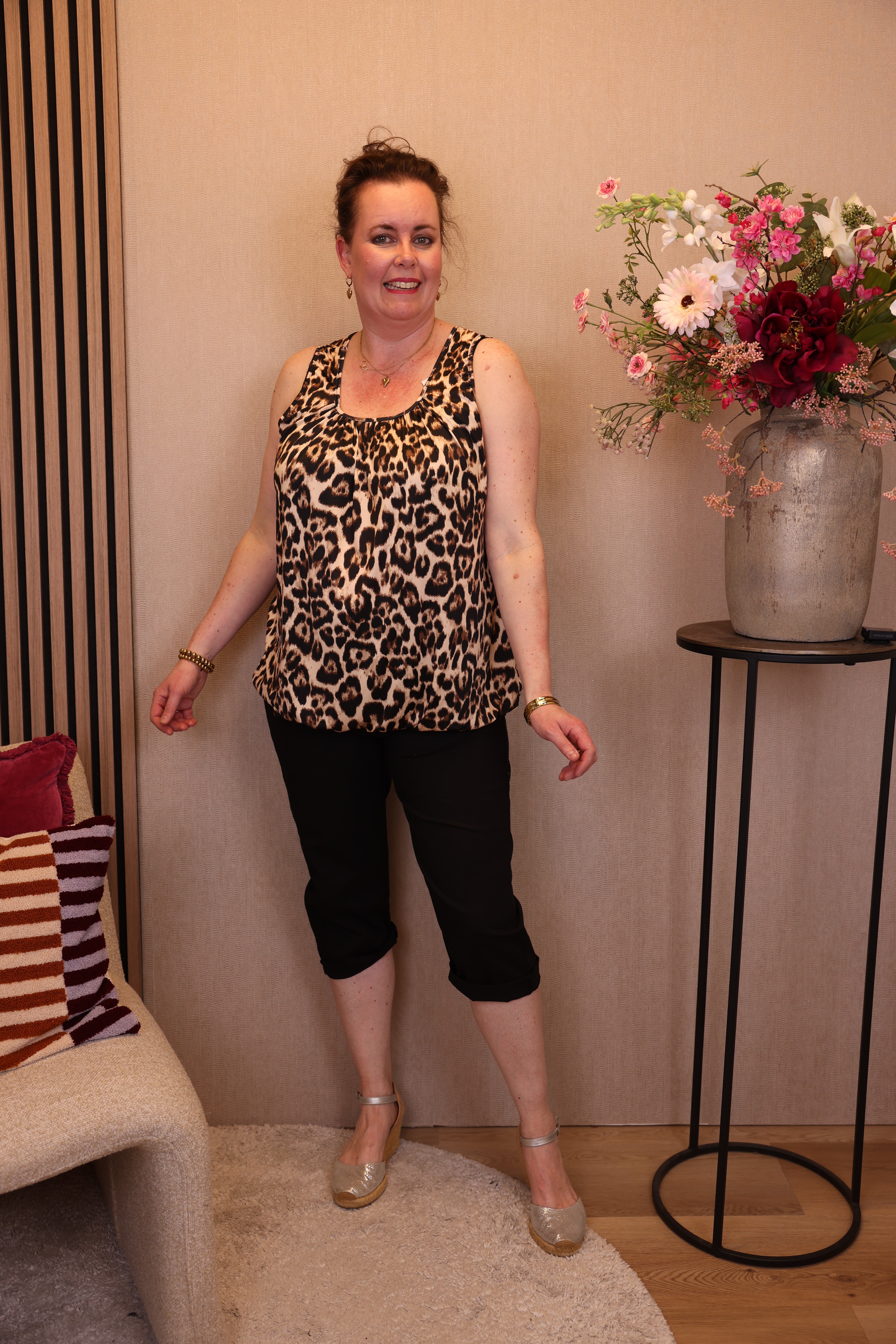Anouk | Stretch capri broek zwart