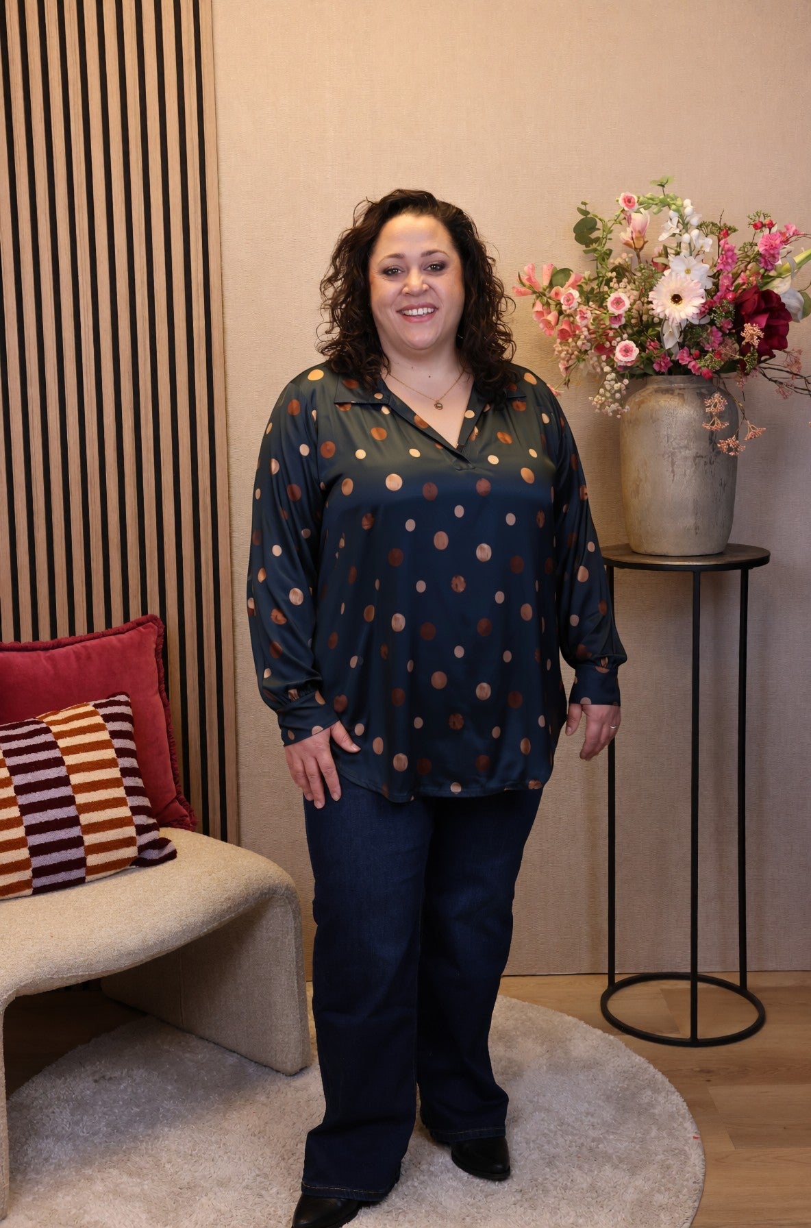 Vika | Blouse aqua met kraagje