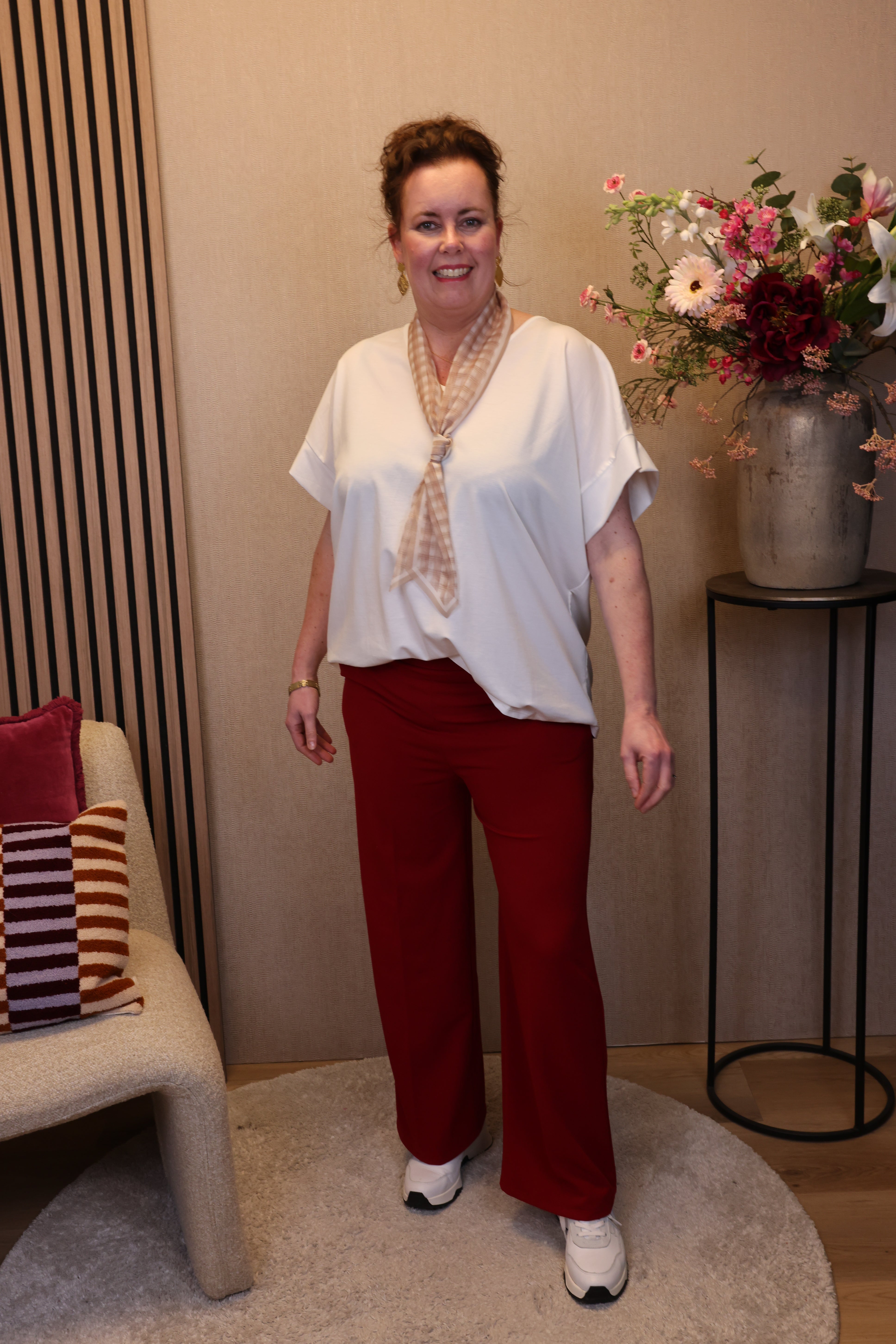 Linda | Broek rood viscose