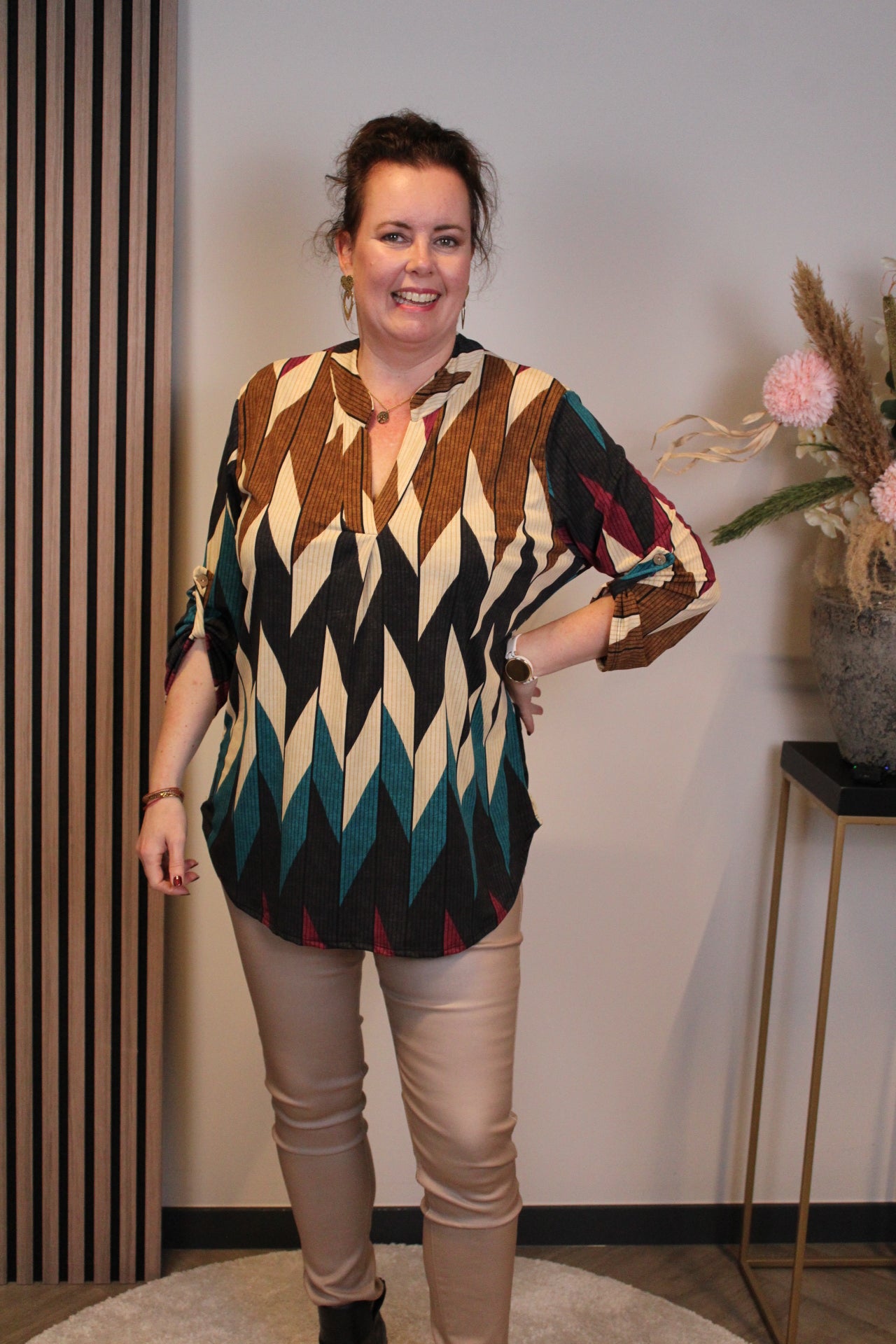 Fieke | Blouse roze lange mouw 48 t/m 52