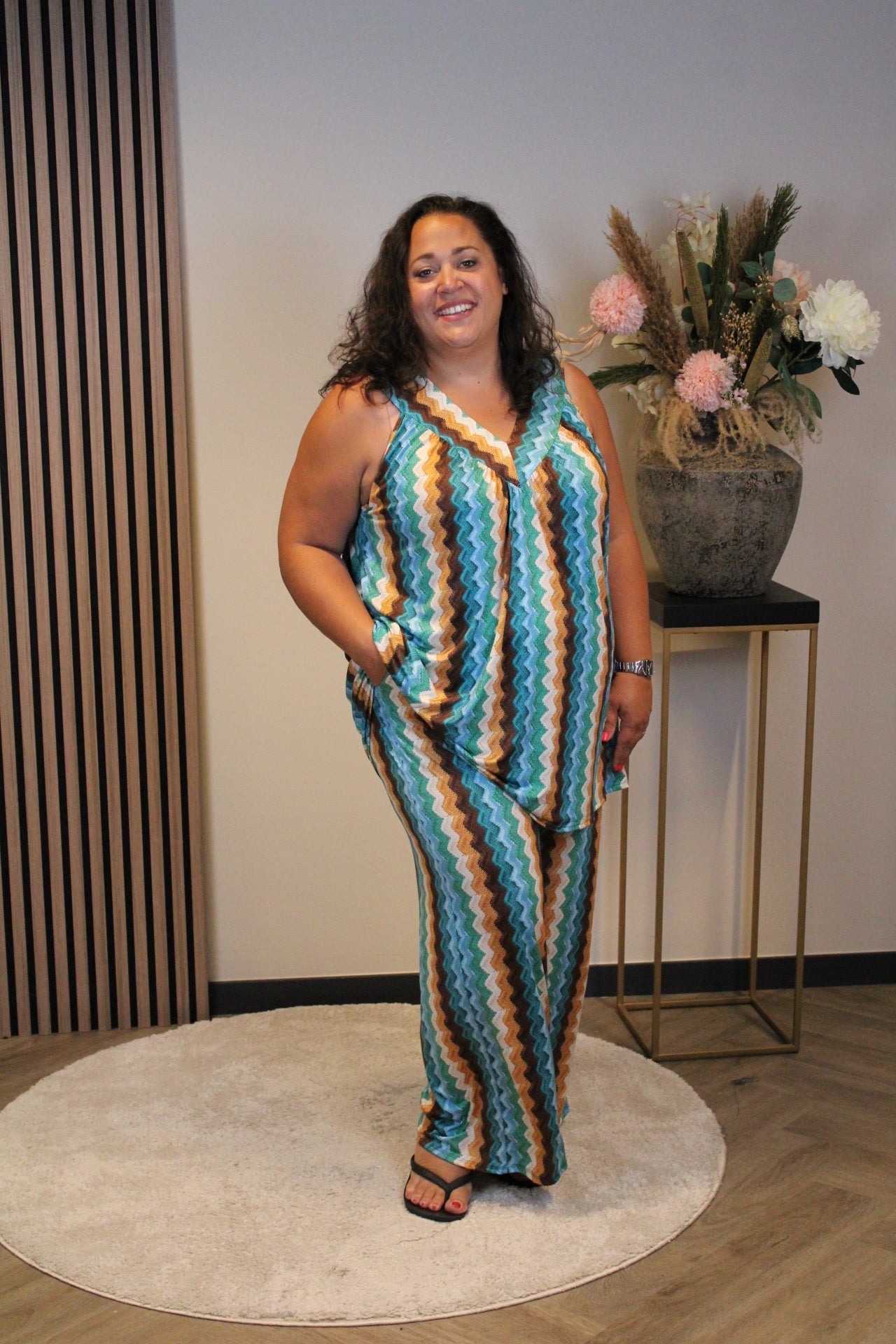 Liene | Top blauw korte mouw 48 t/m 52