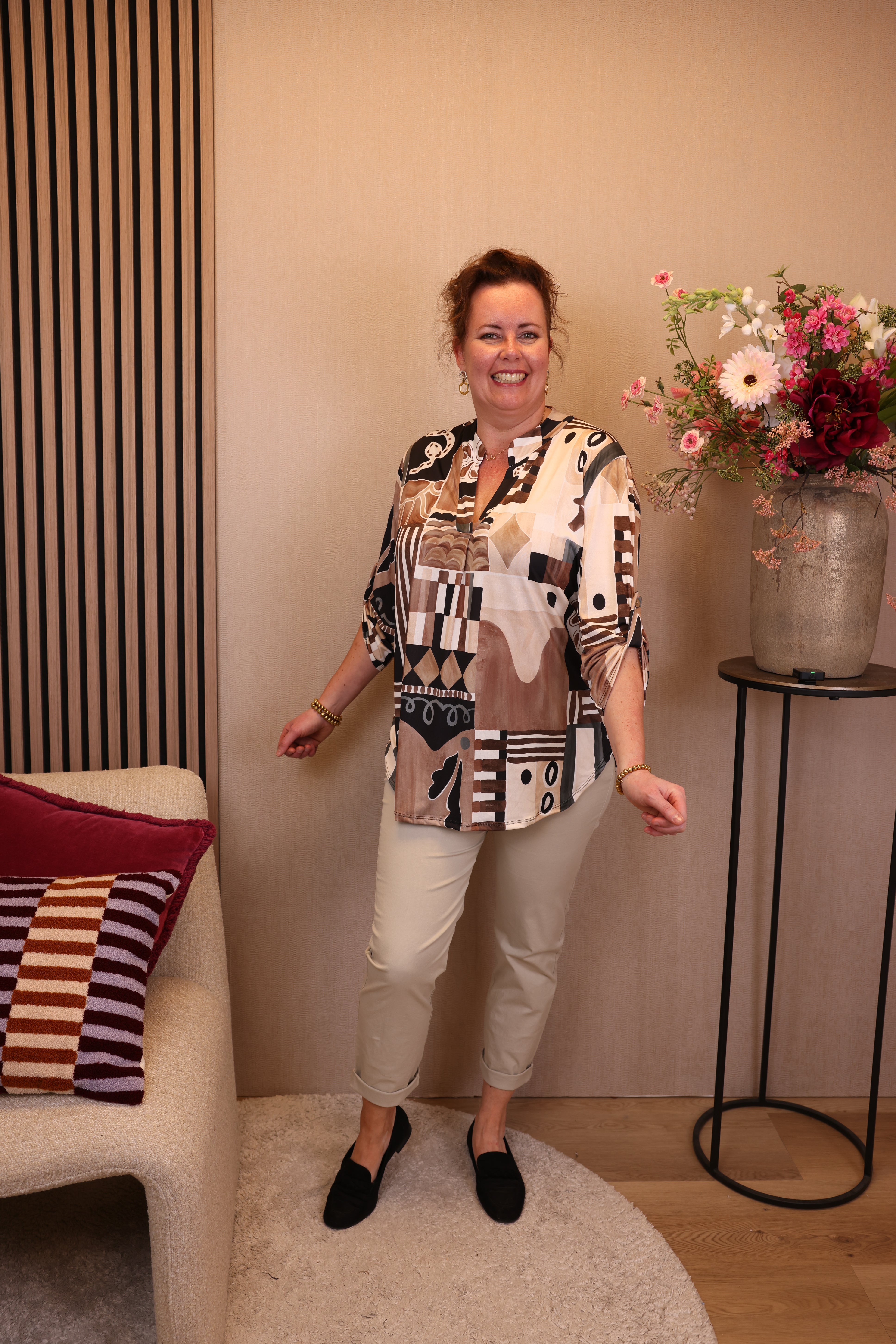 Tessa | Stretch broek beige
