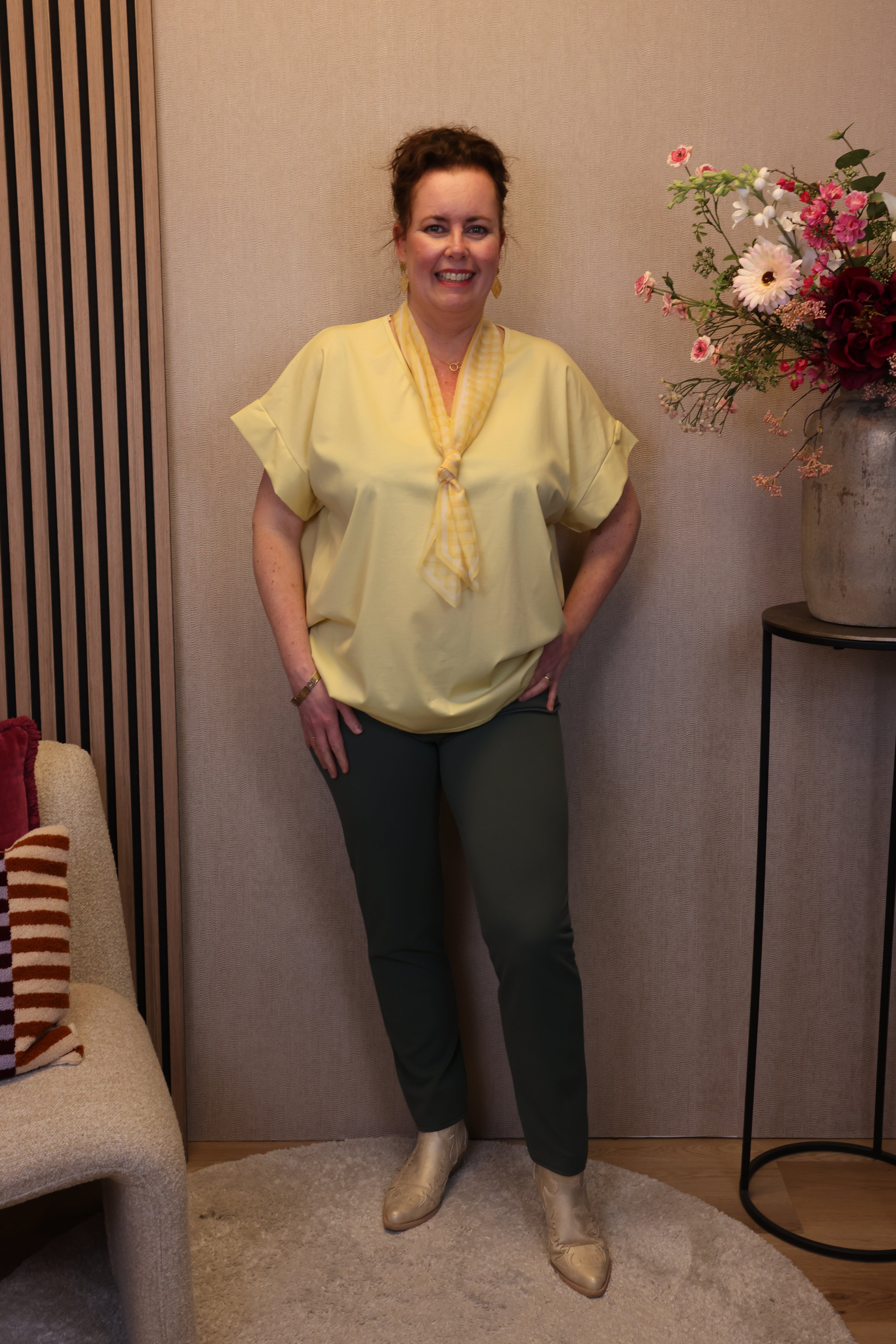 Lilly | Broek groen viscose
