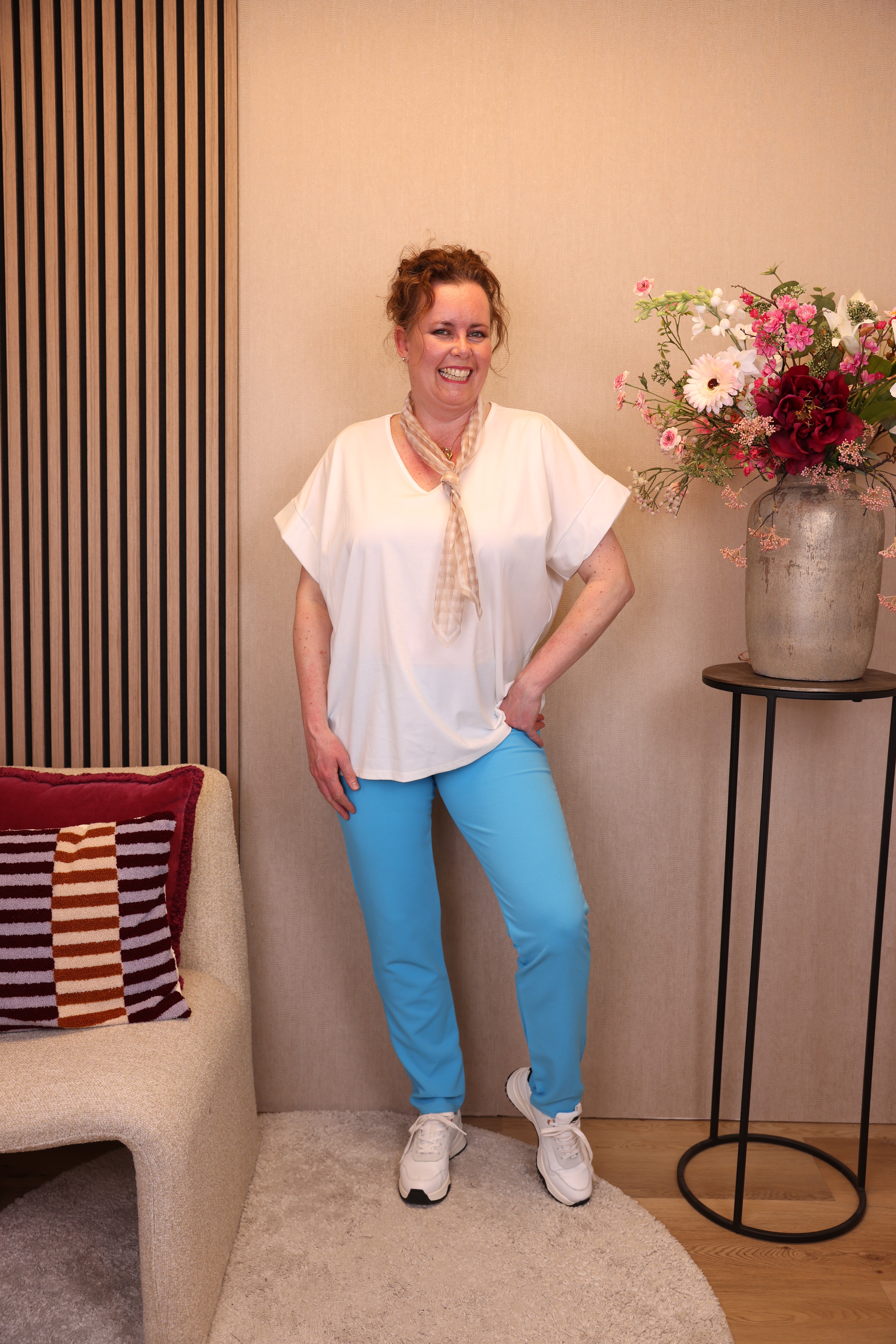 Lilly | Broek hemels blauw viscose