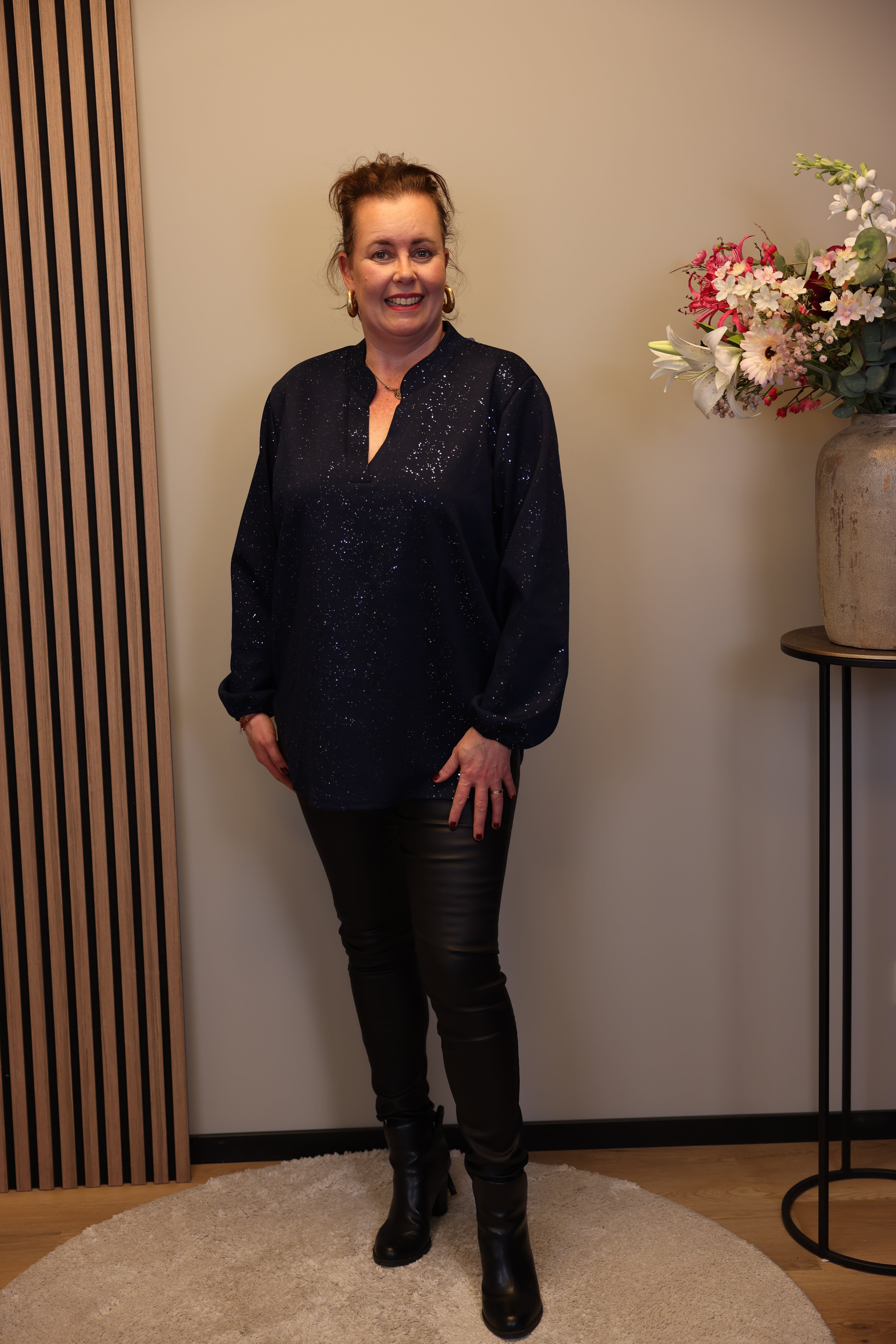 Hannah | trui zwart glitter 46 t/m 50