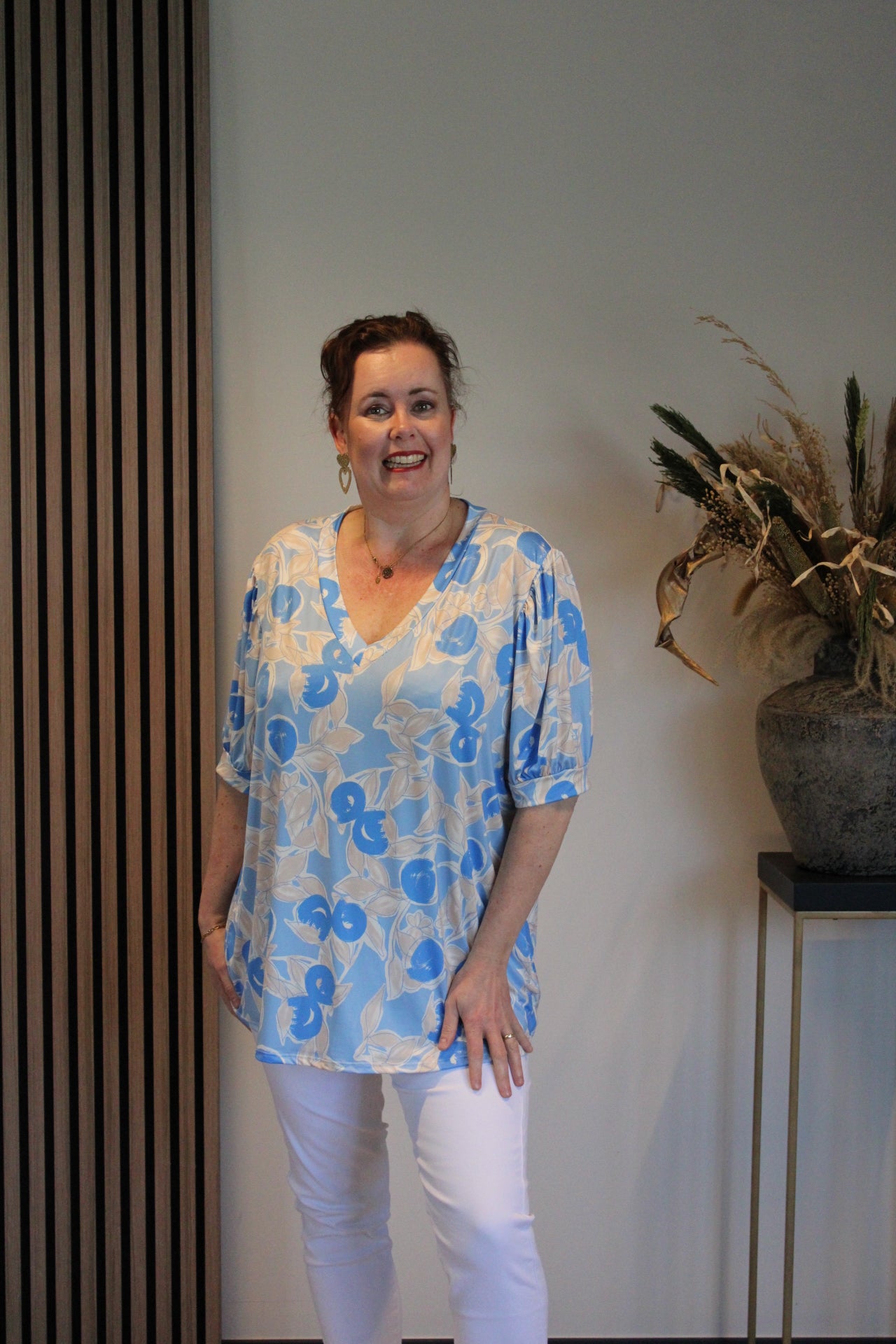 Fieke | Blouse korte mouw 40 t/m 48