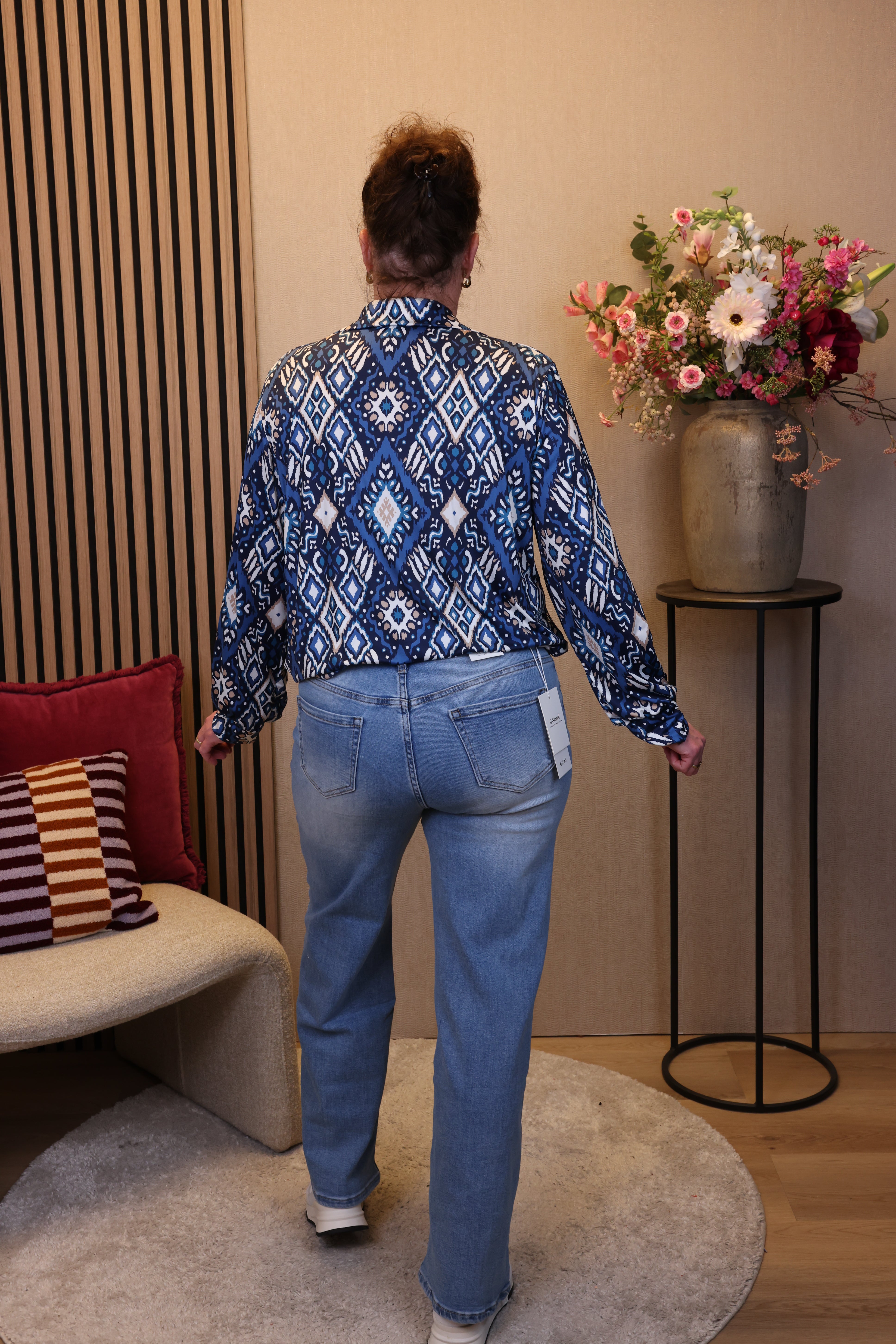 Fenke | Jeans wide leg blauw 38 - 48