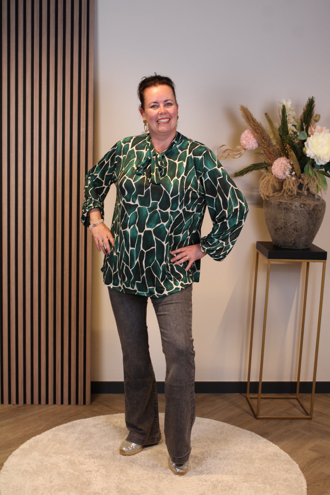 Hilda | Blouse groen lange mouw 52 t/m 58