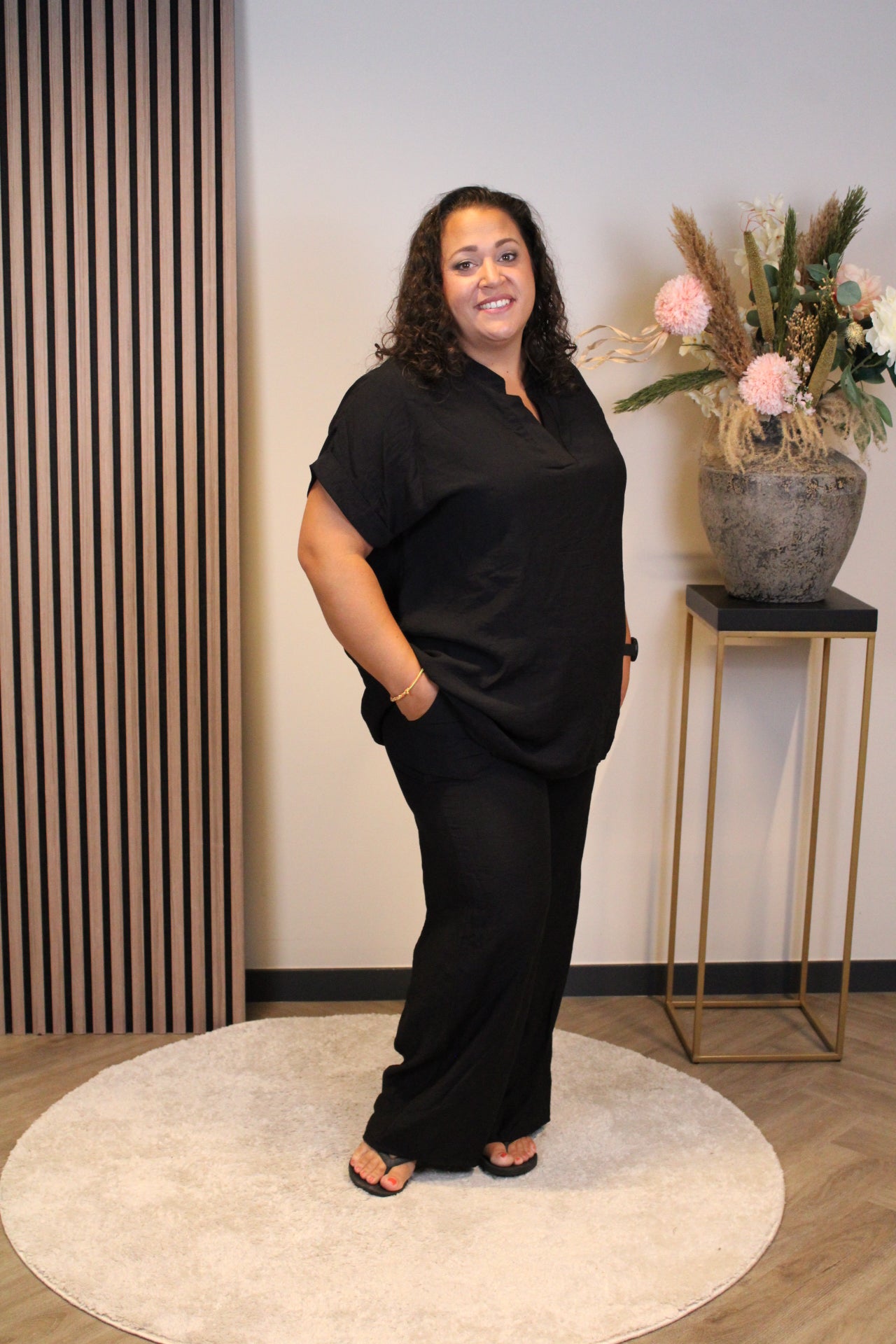 Naomi | Top zwart viscose