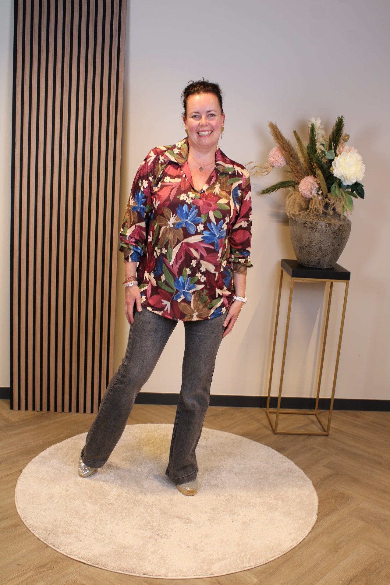 Fleur | Blouse met kraagje 48 t/m 52