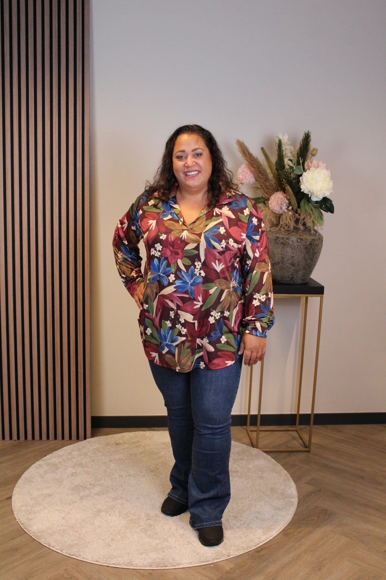 Fleur | Blouse met kraagje 48 t/m 52