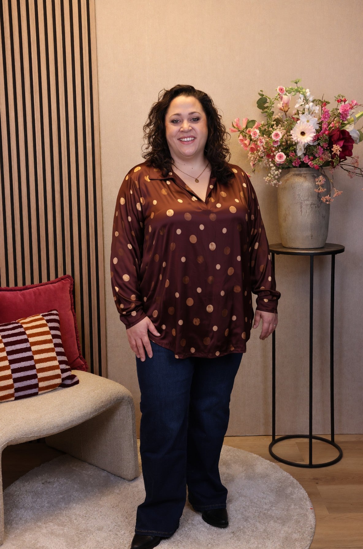 Vika | Blouse roze met kraagje