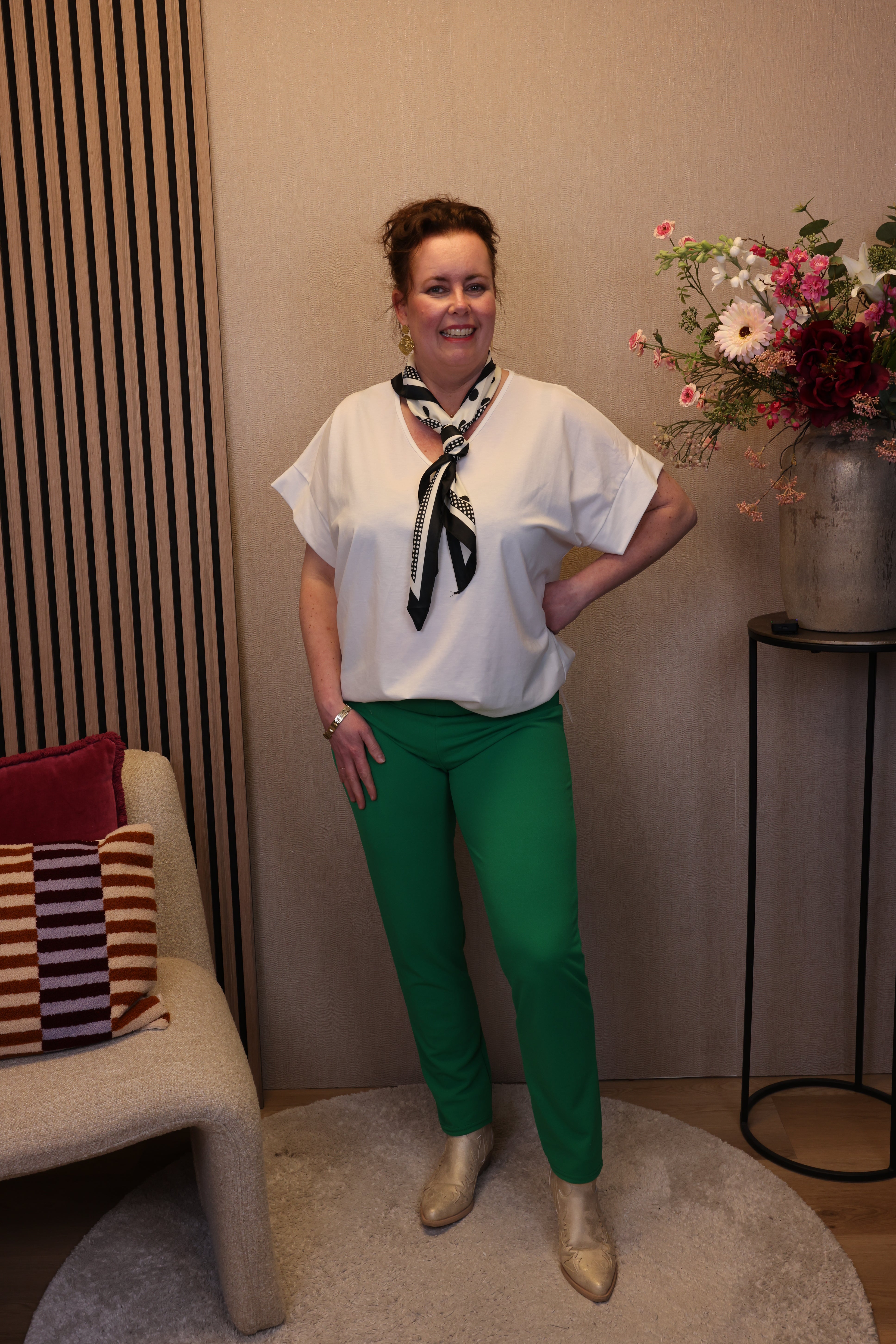 Lilly | Broek appel groen viscose