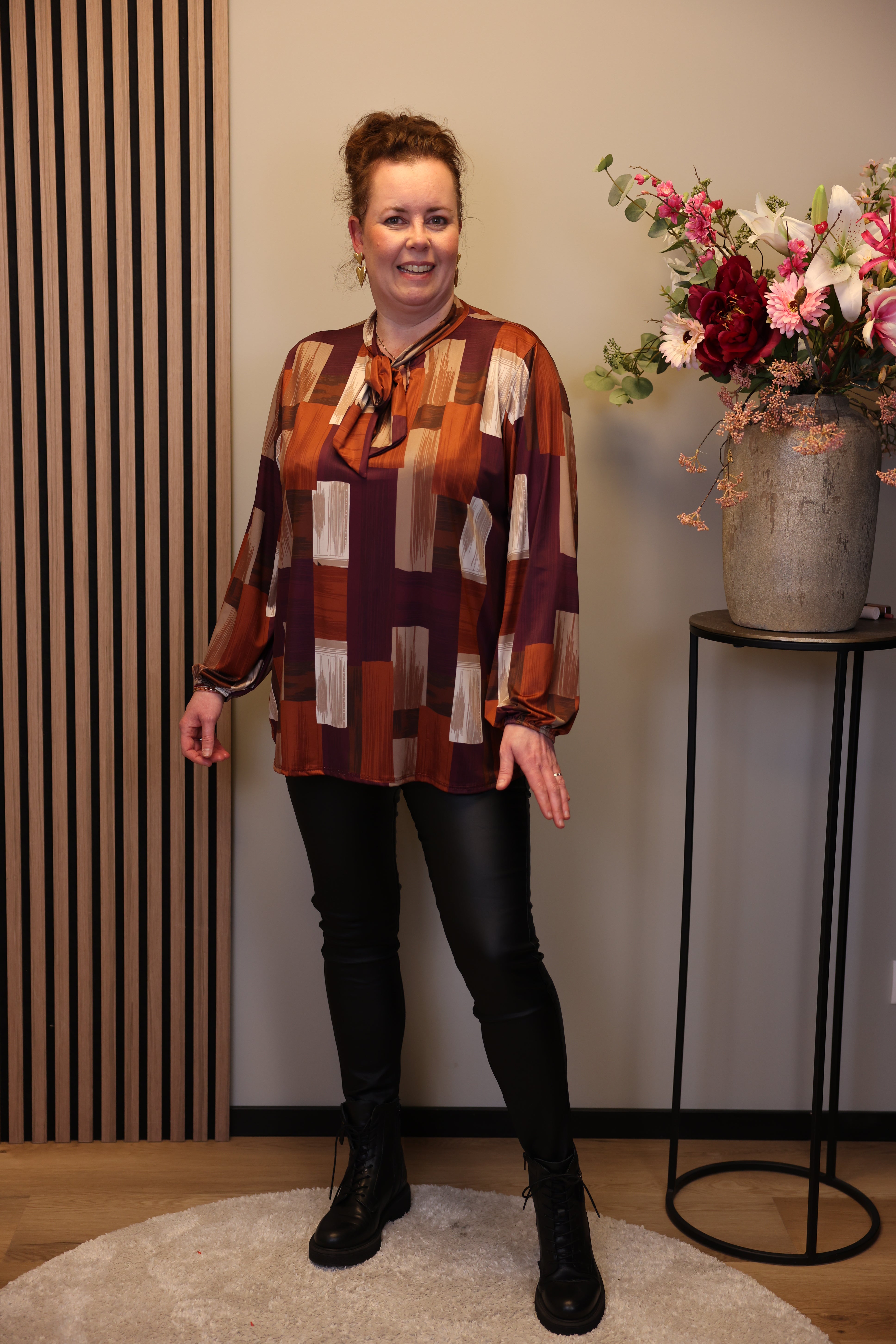 Janne | lederlook broek zwart 34 - 42