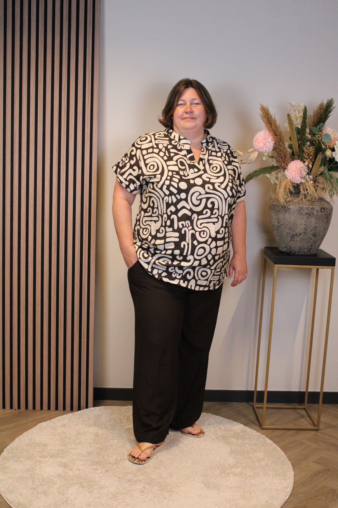 Sanne | Broek bruin viscose