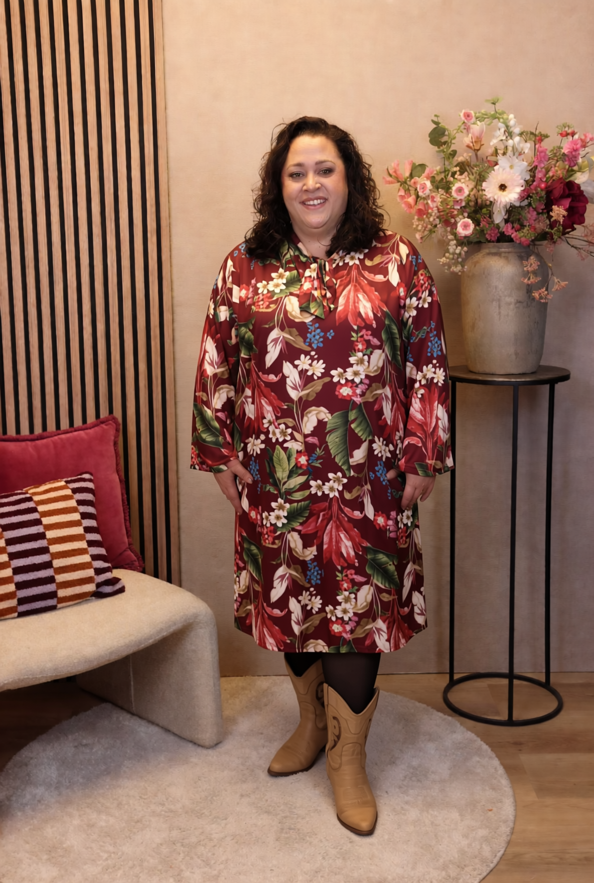 Thirza | Jurk roze met strik