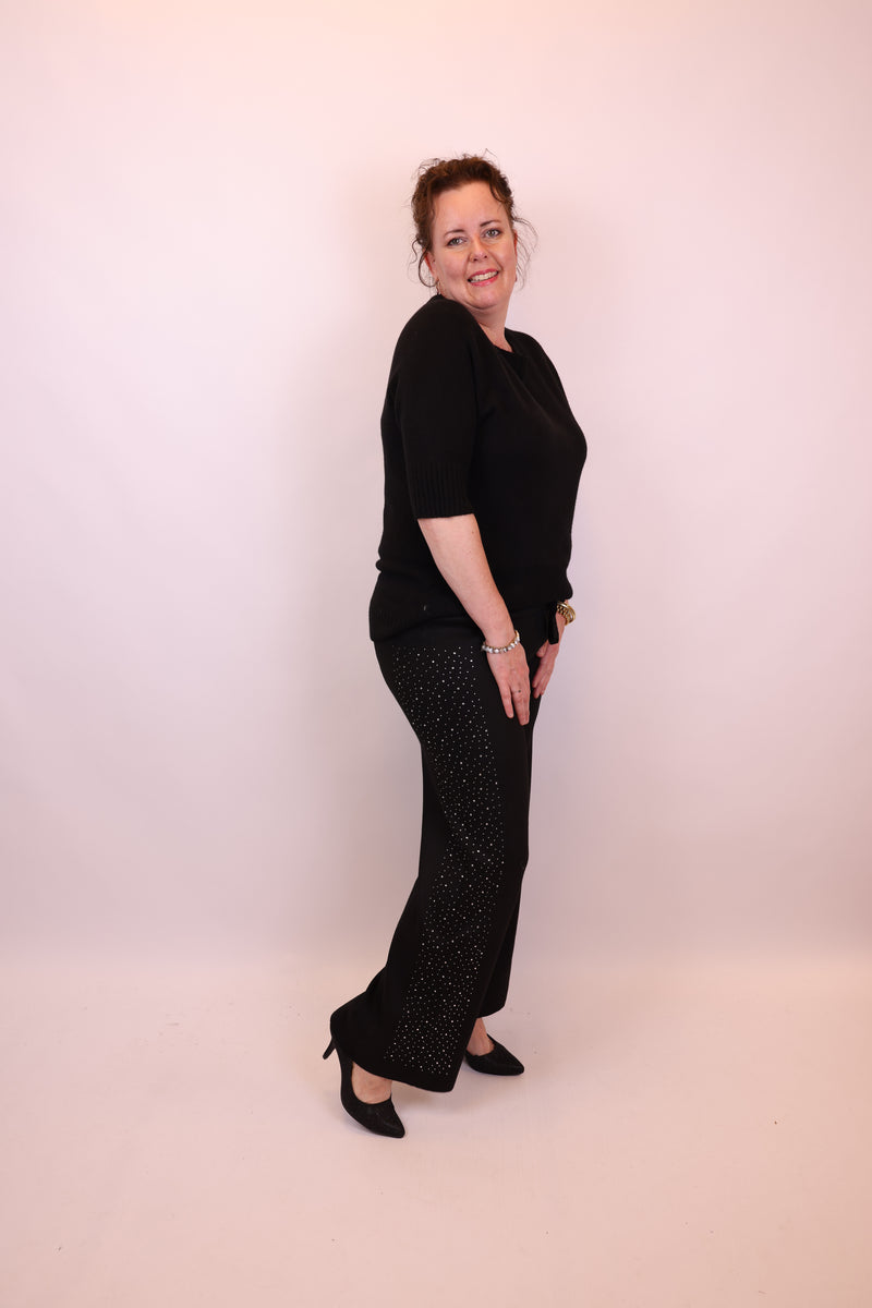 Lise | Broek zwart glitter