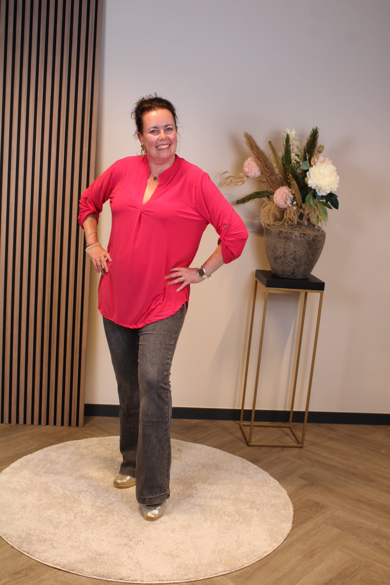 Mara | Blouse roze lange mouw 38 t/m 48