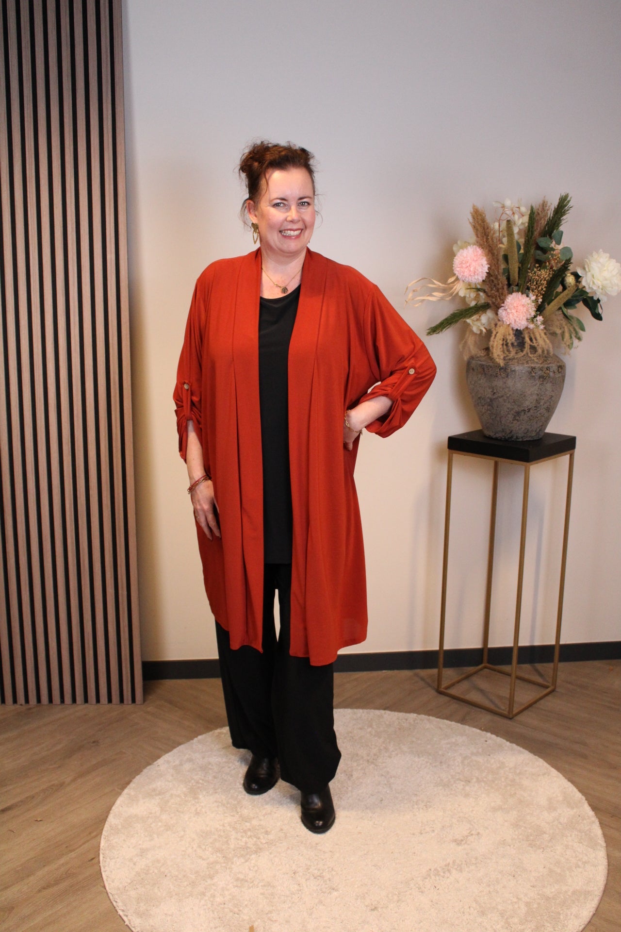 Nienke | Dun vestje kort roest 52 t/m 58