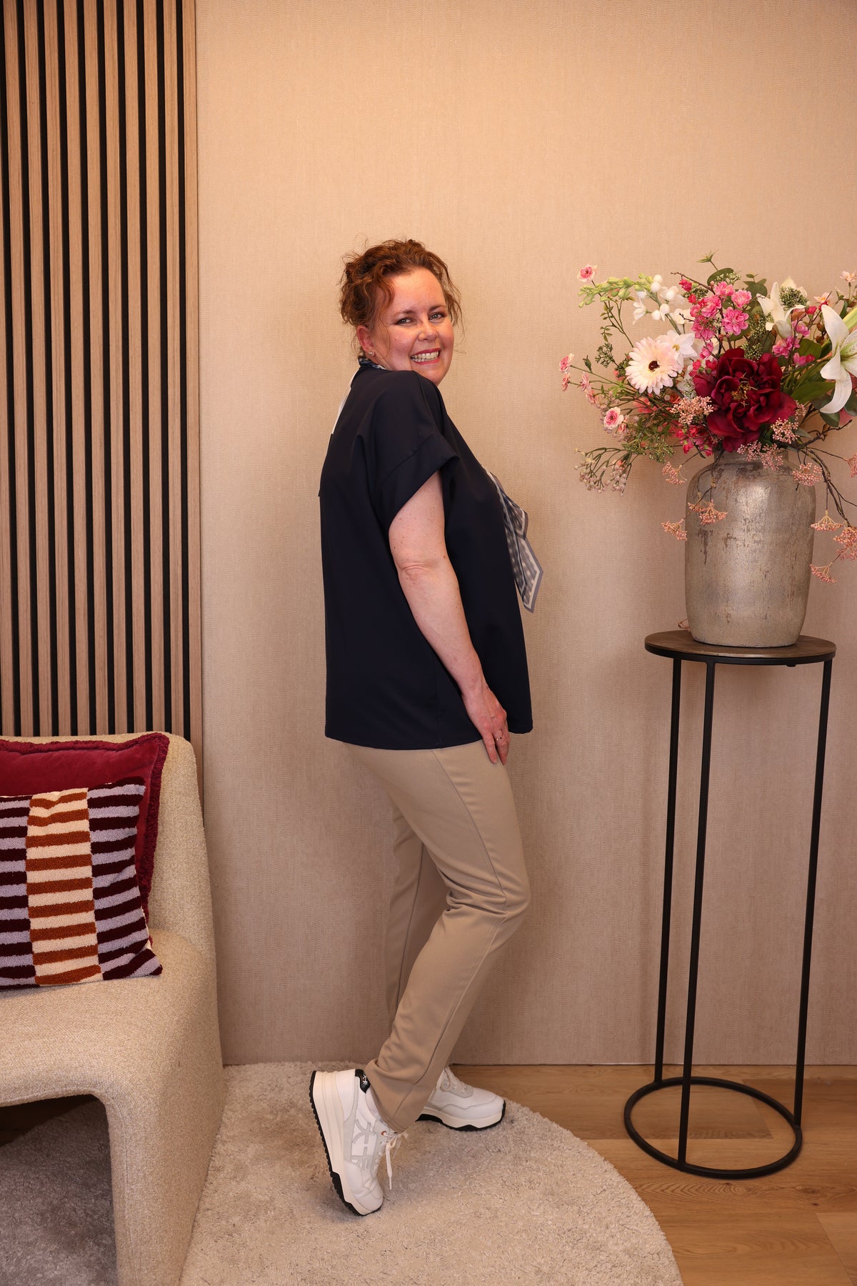 Lilly | Broek taupe viscose