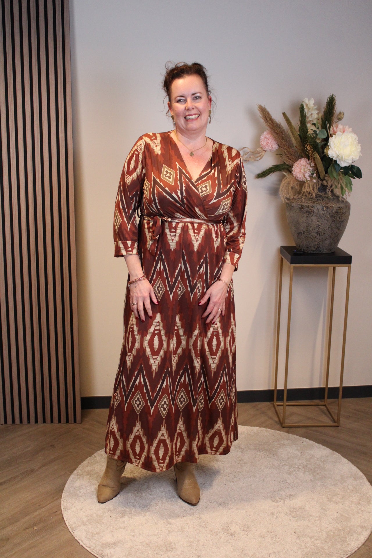 Faith | Jurk oranje lange mouw 38 t/m 44