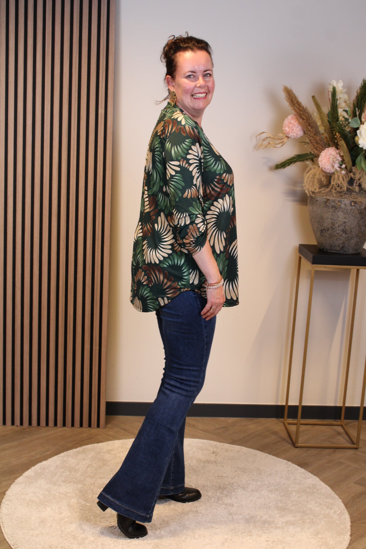 Margriet | Blouse groen lange mouw 38 t/m 48