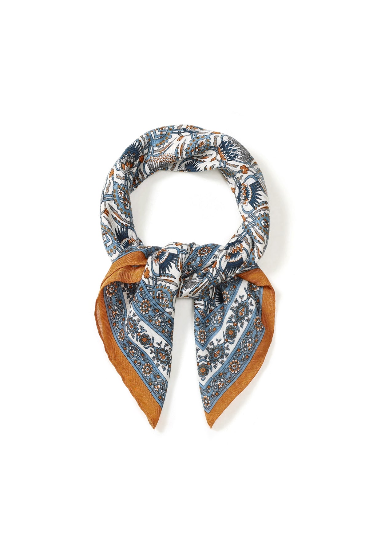 Fleur | Sjaal blauw/oranje