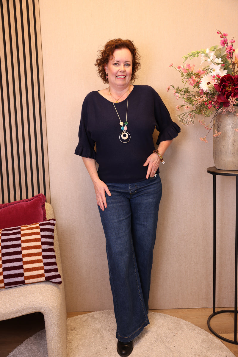 Elza | Trui navy + gratis ketting