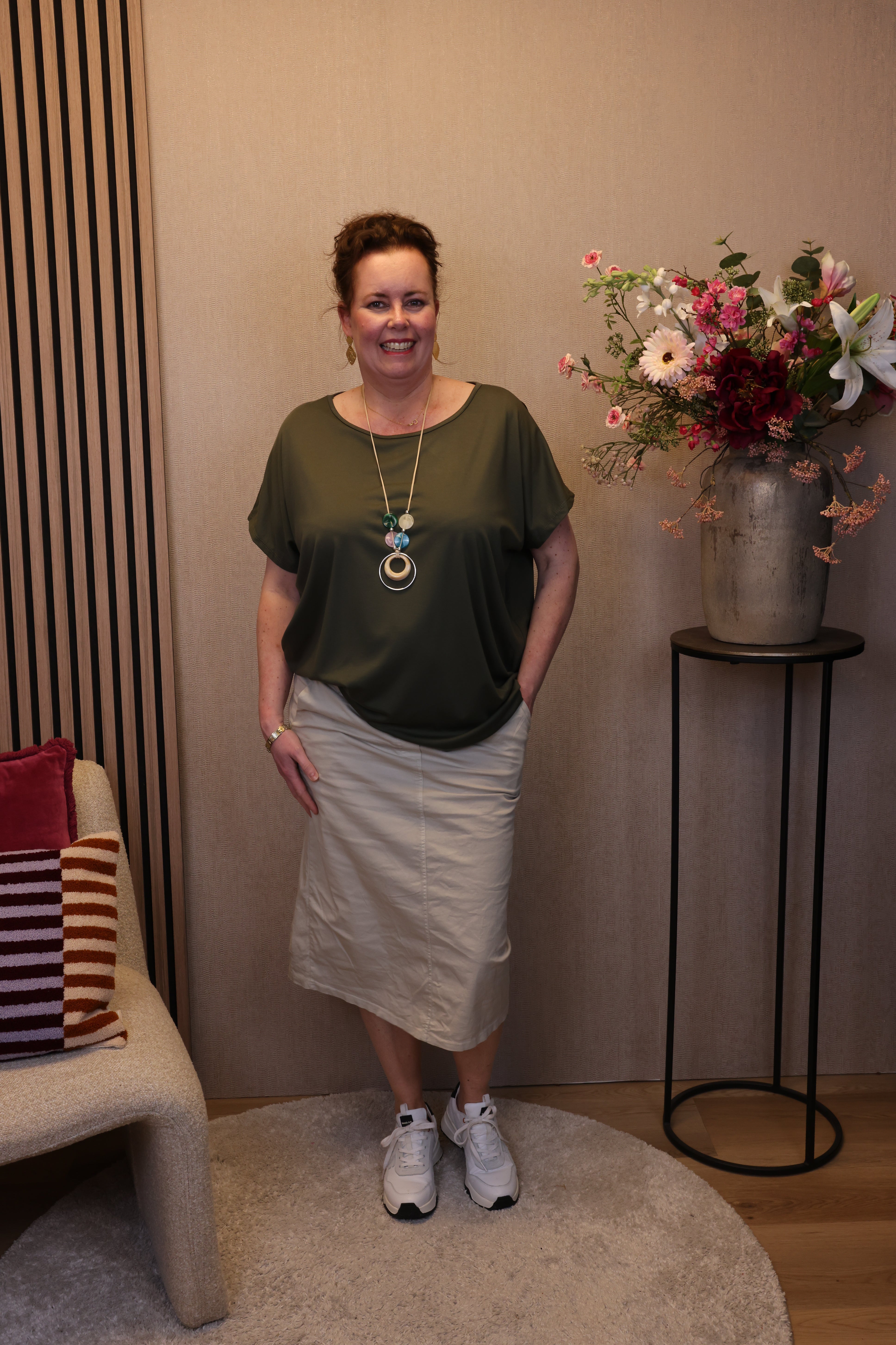 Tess | Top groen + gratis ketting