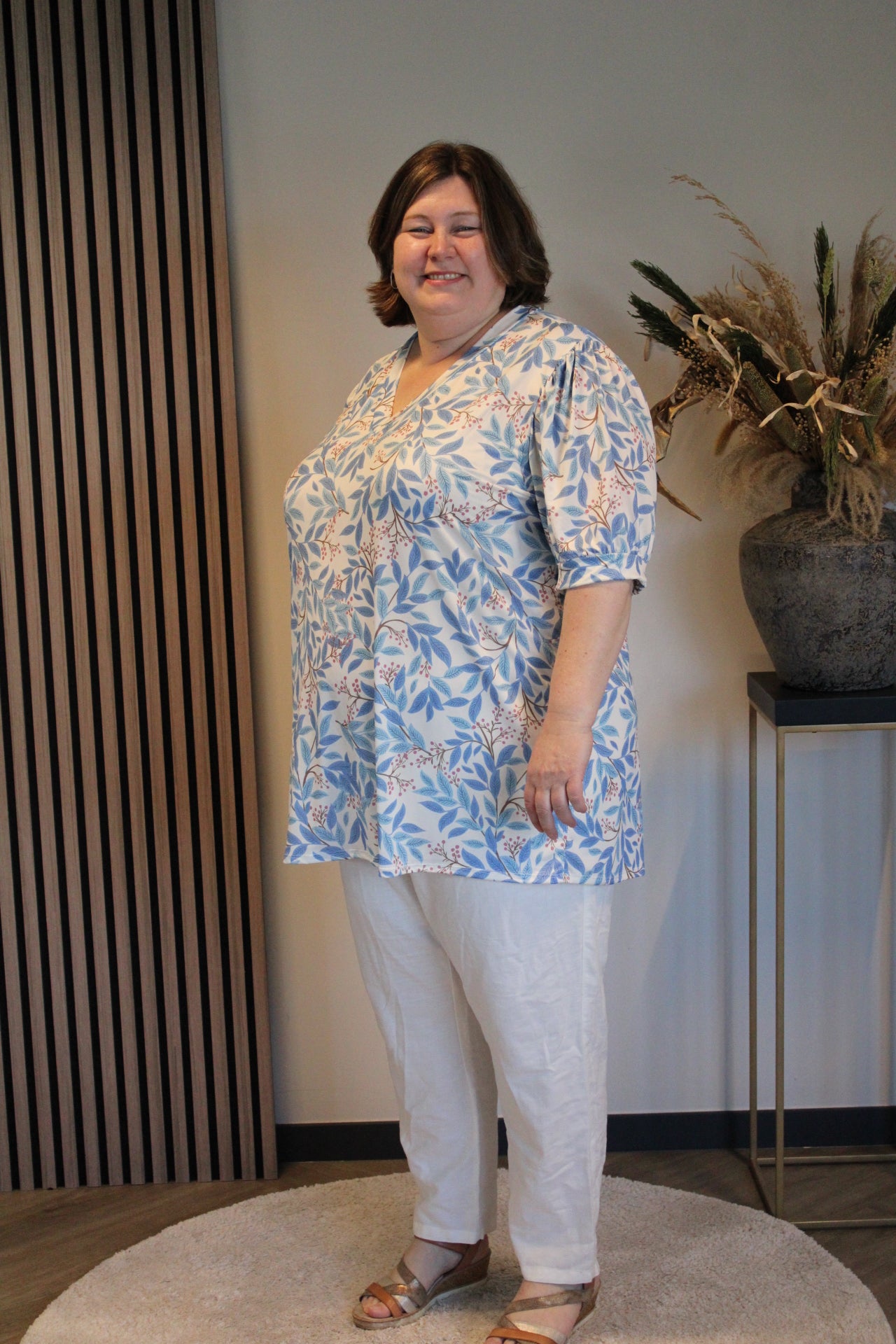 Fabiënne | Blouse korte mouw 52 t/m 58