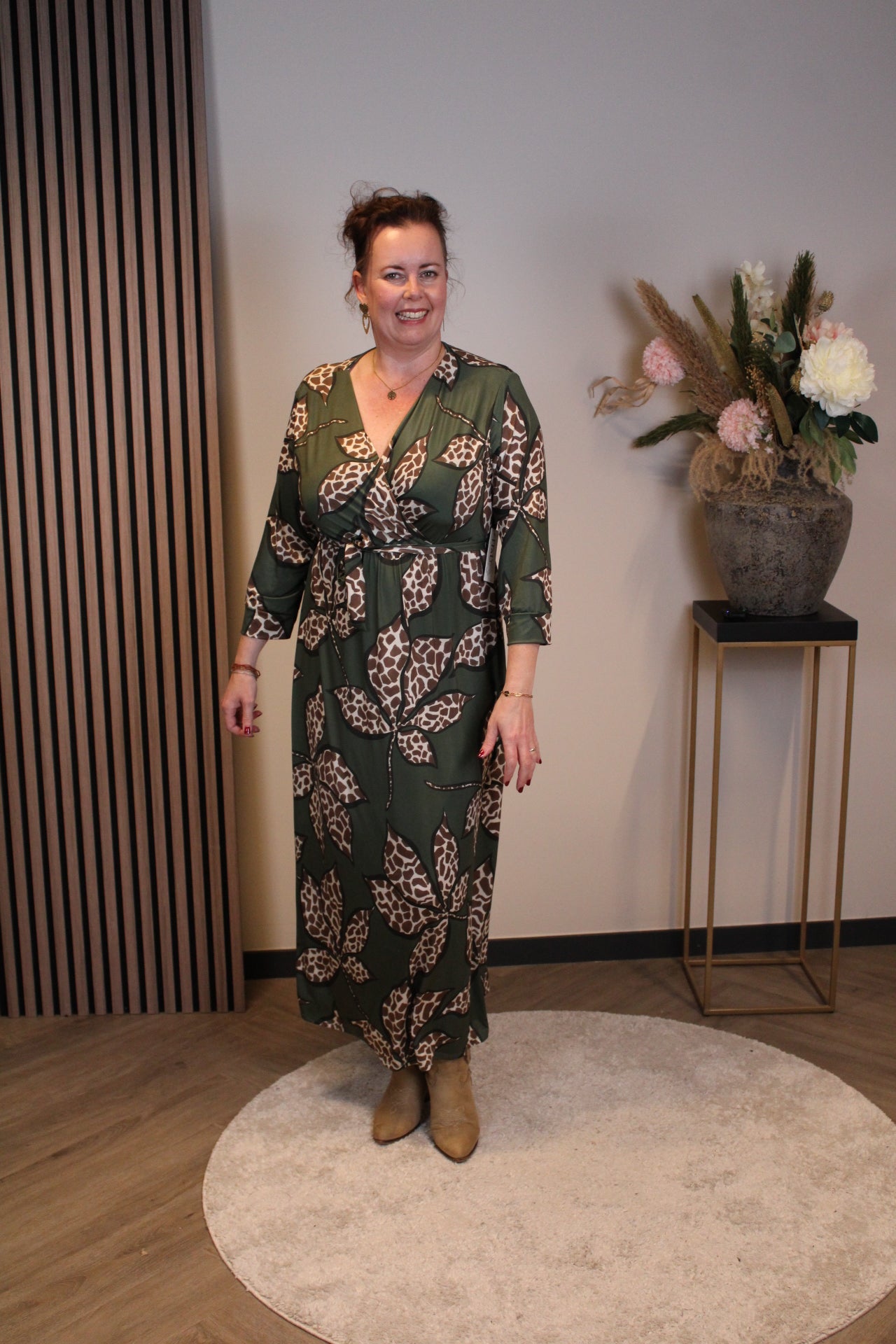 Megan | Jurk groen lange mouw 38 t/m 44