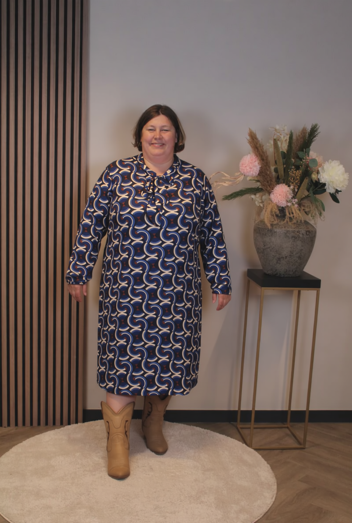 Dionne | Jurk blauw met strik