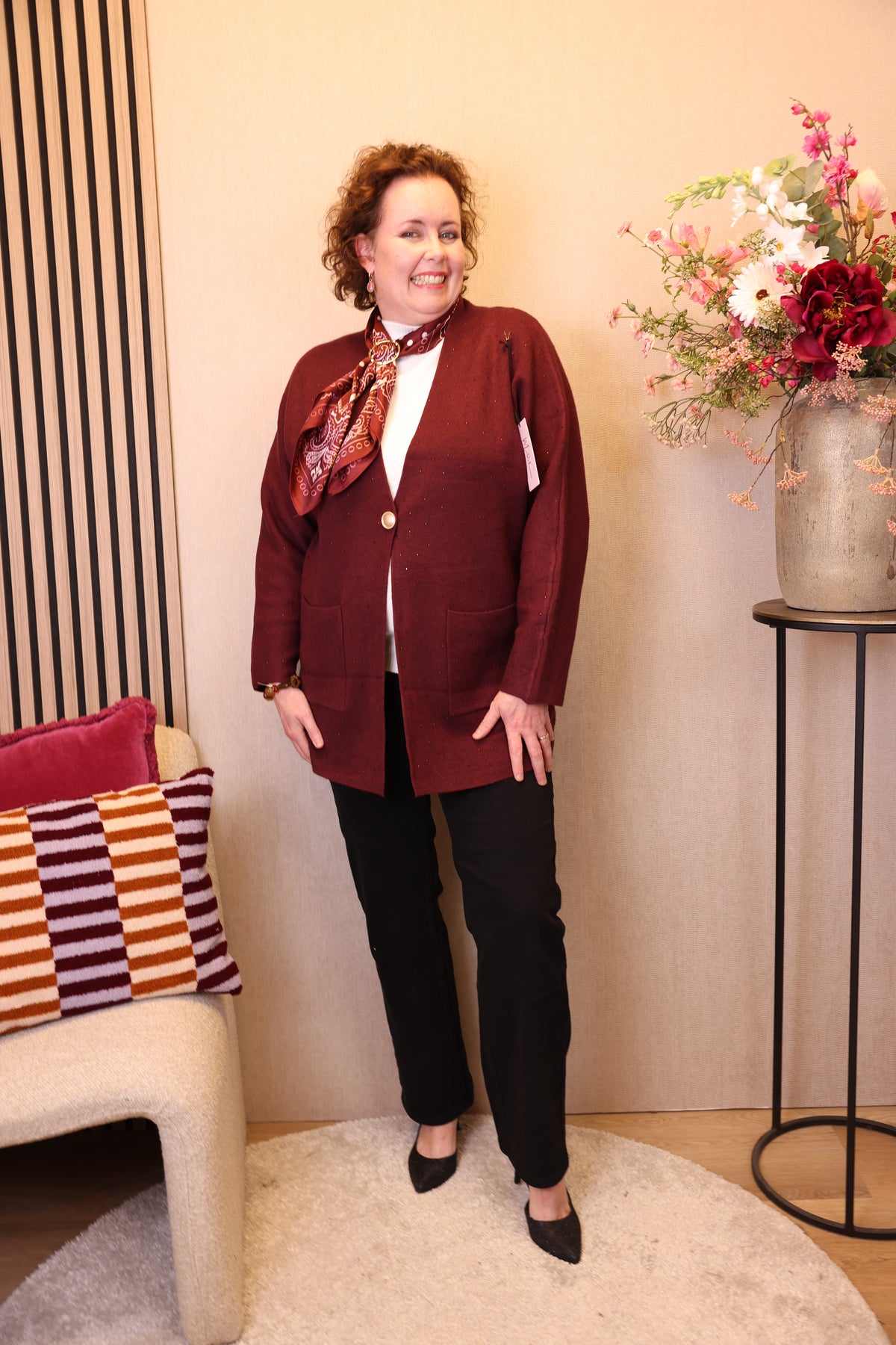 Estelle | Vest glitter bordeaux