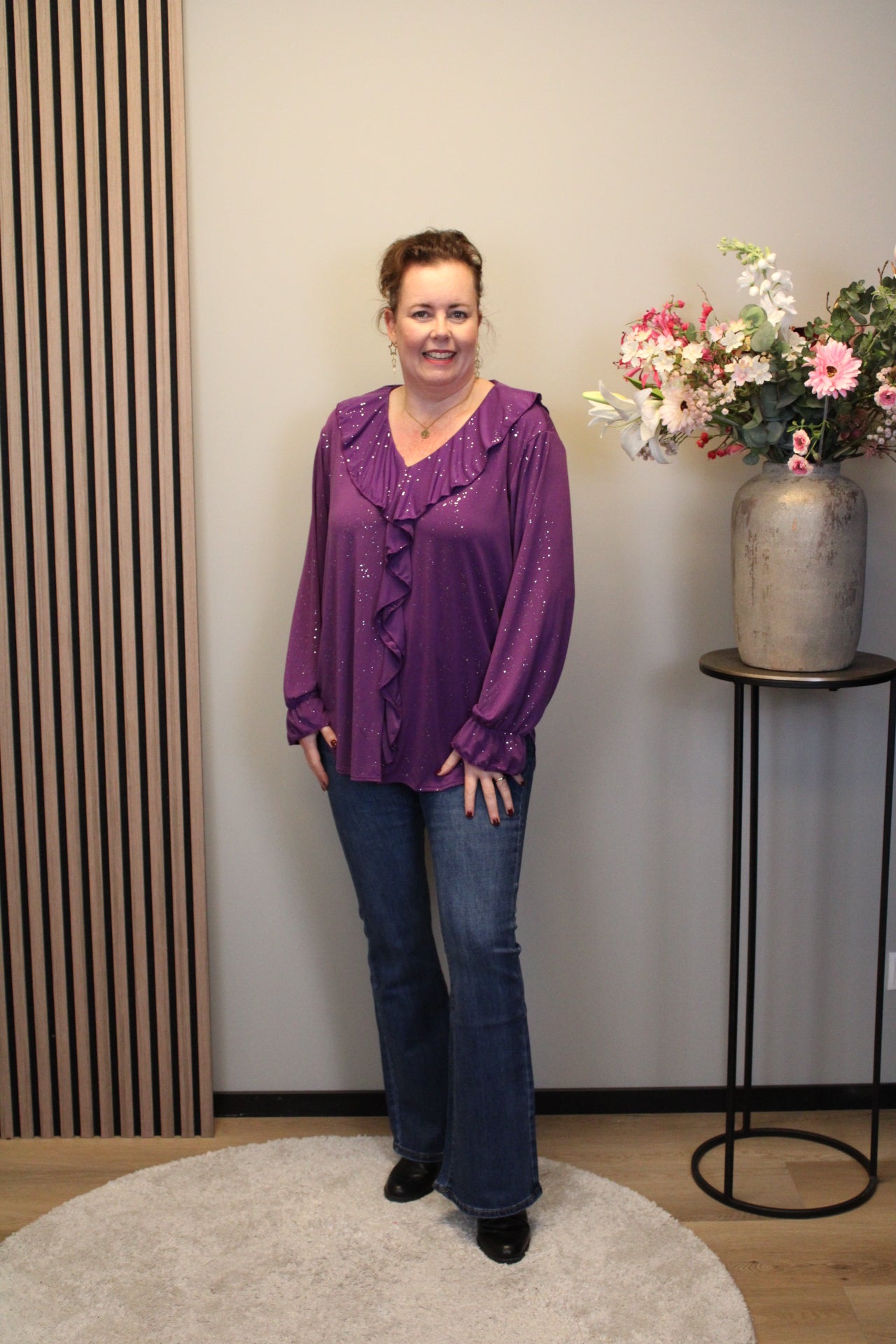 Sabine glitter | Blouse paars 38 t/m 48
