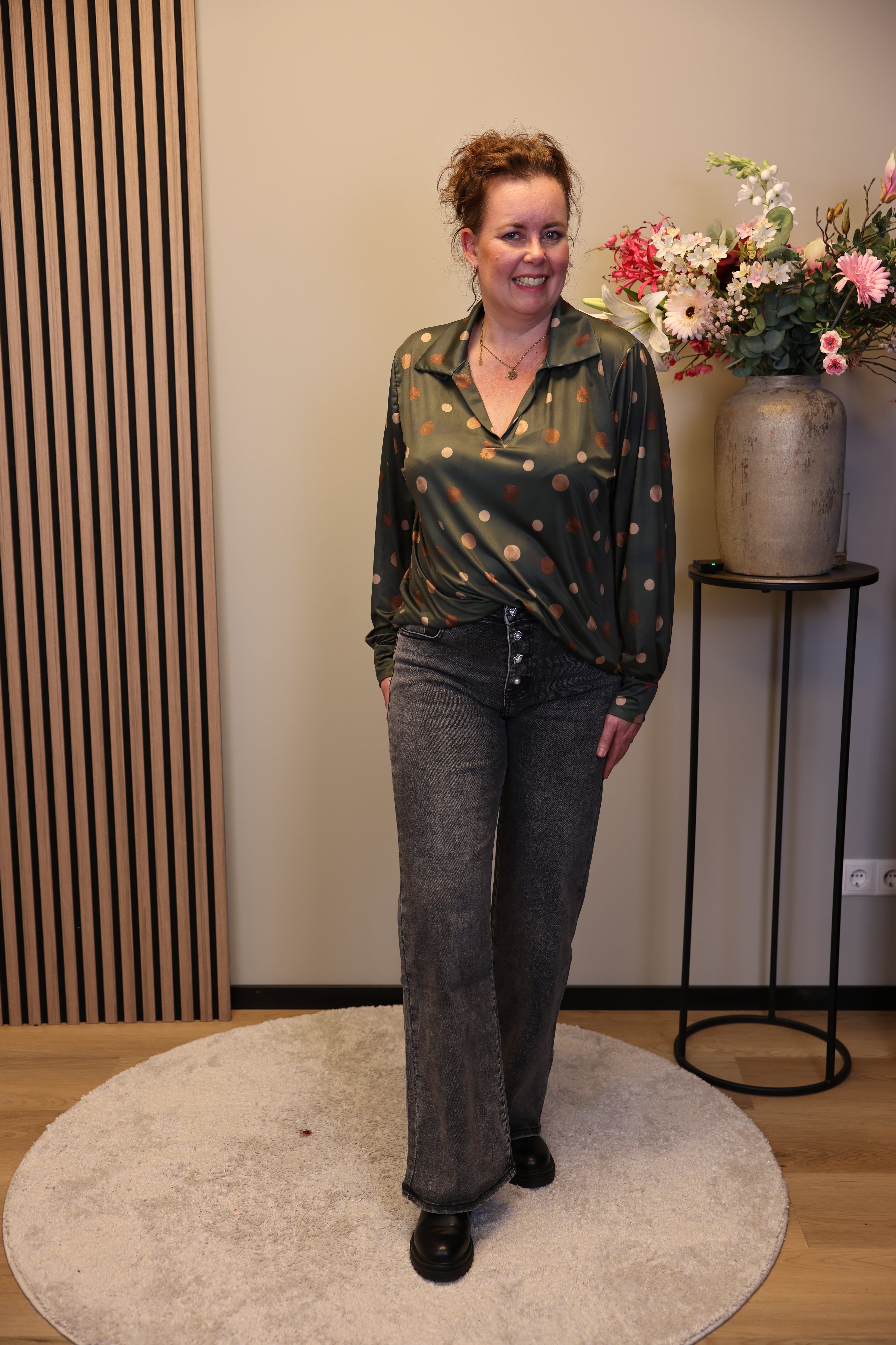 Hanneke | Jeans wide leg grijs 38 - 48