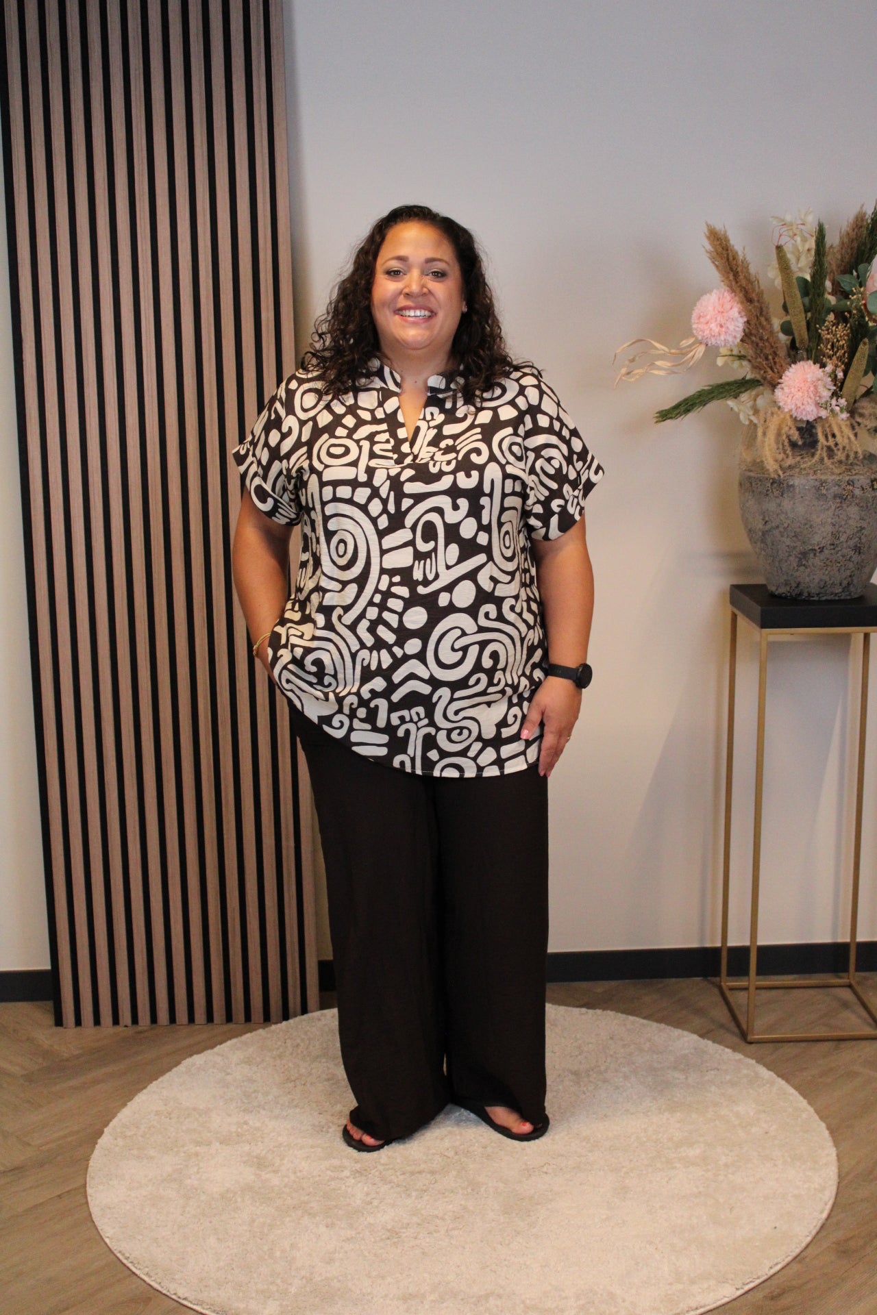 Sanne | top bruin viscose 44 t/m 48