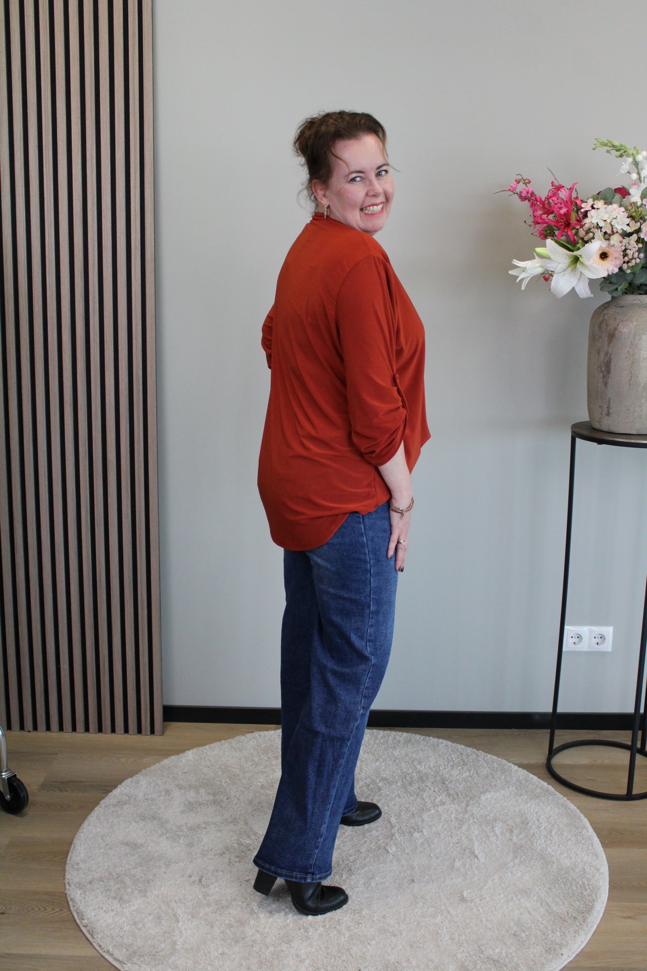 Glitter | Wide leg blauw 38 - 48 (neem een maatje groter)