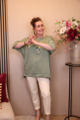 Mina | Top groen + gratis ketting