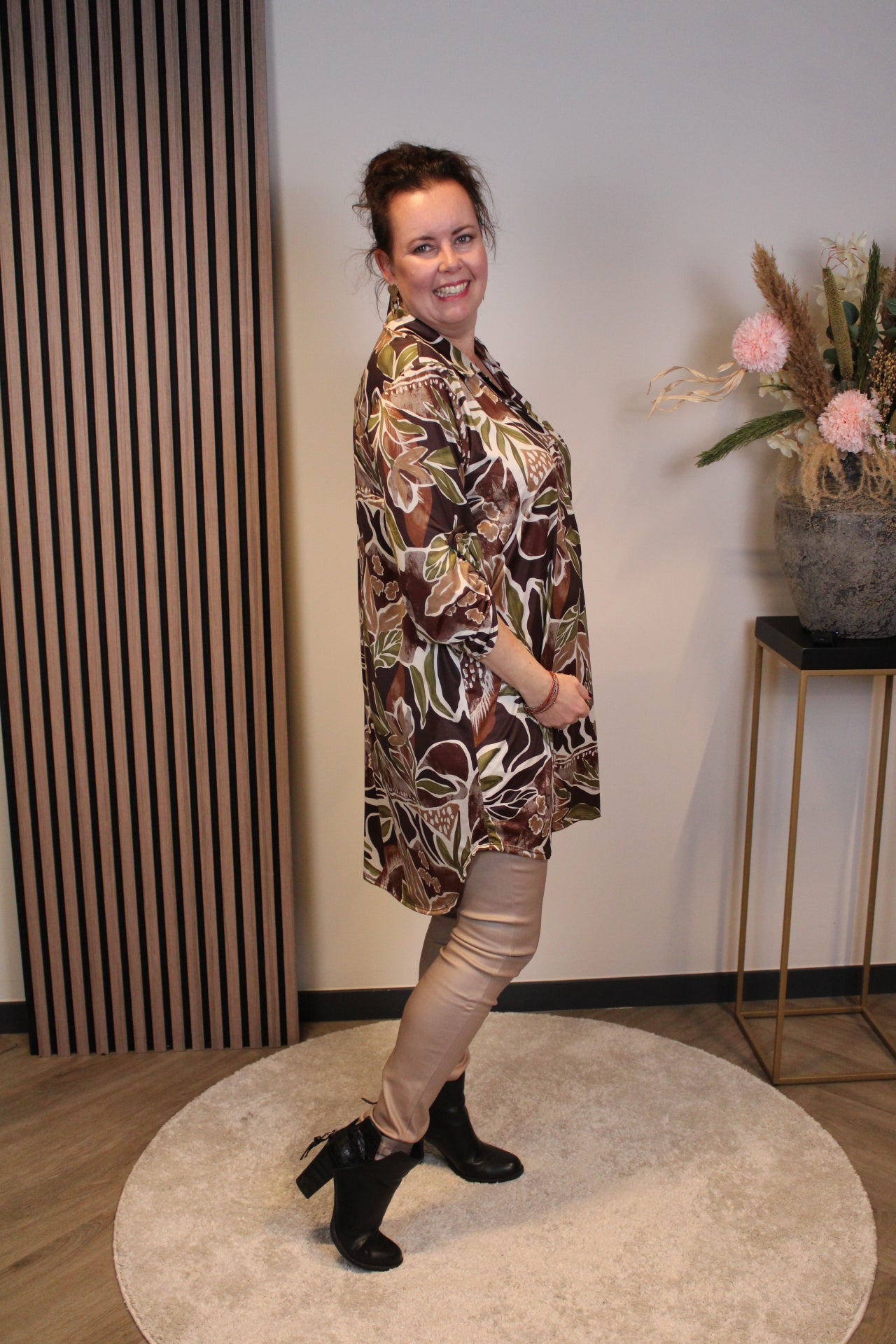 Helene | tuniek bruin met kraagje 38 t/m 48