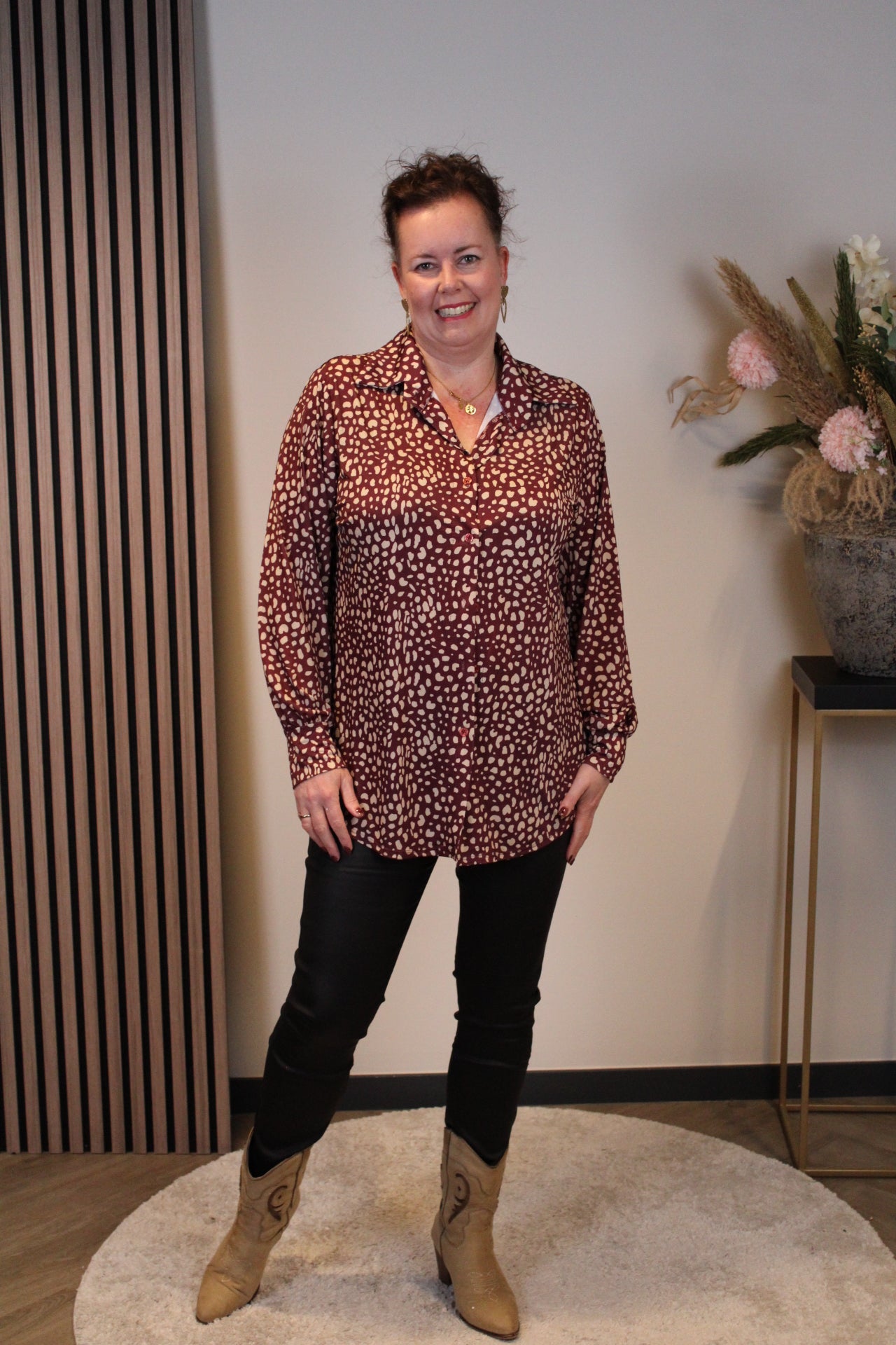 Diede | Blouse met knoopjes roze 48 t/m 52