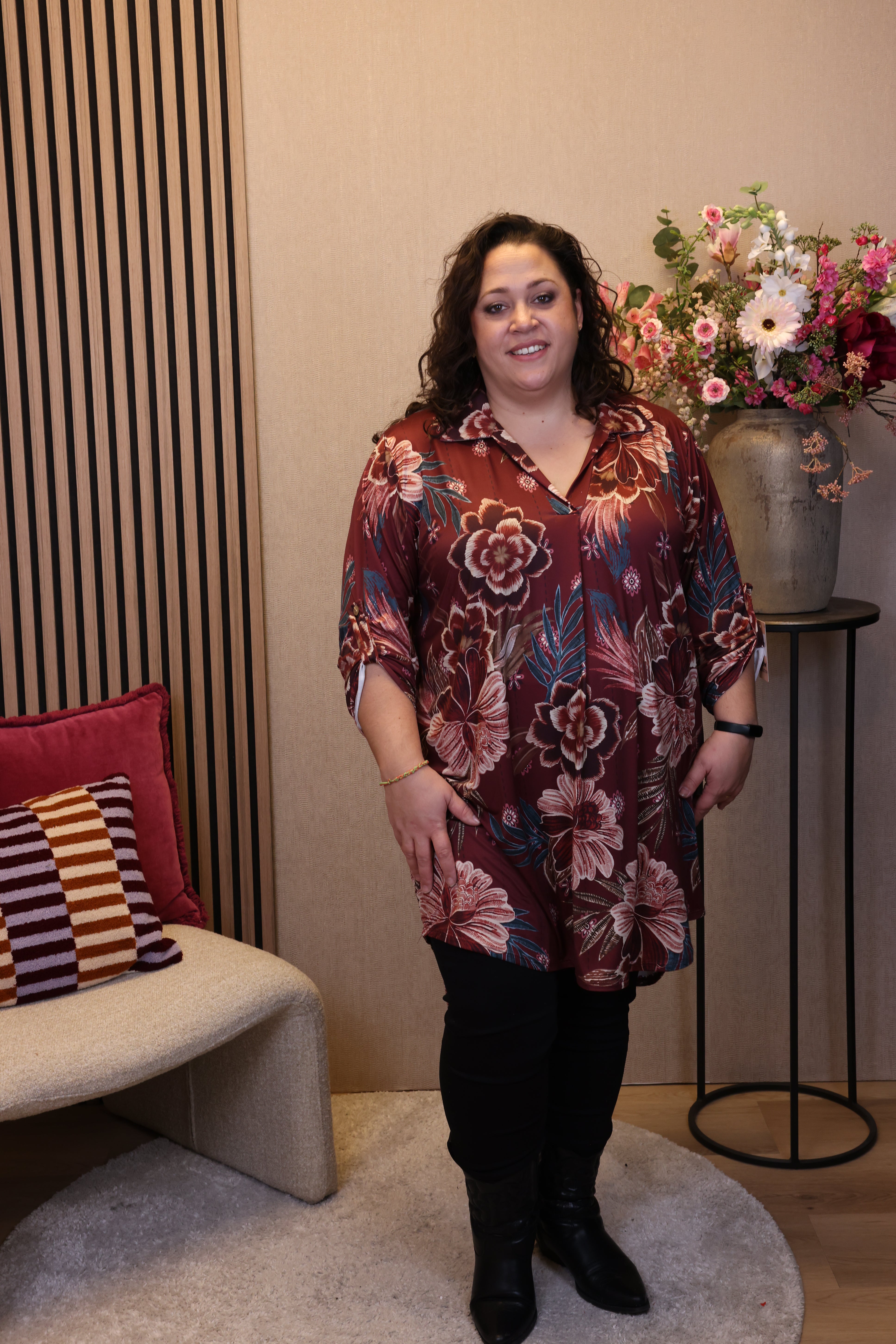 Steef | Tuniek roze met kraagje