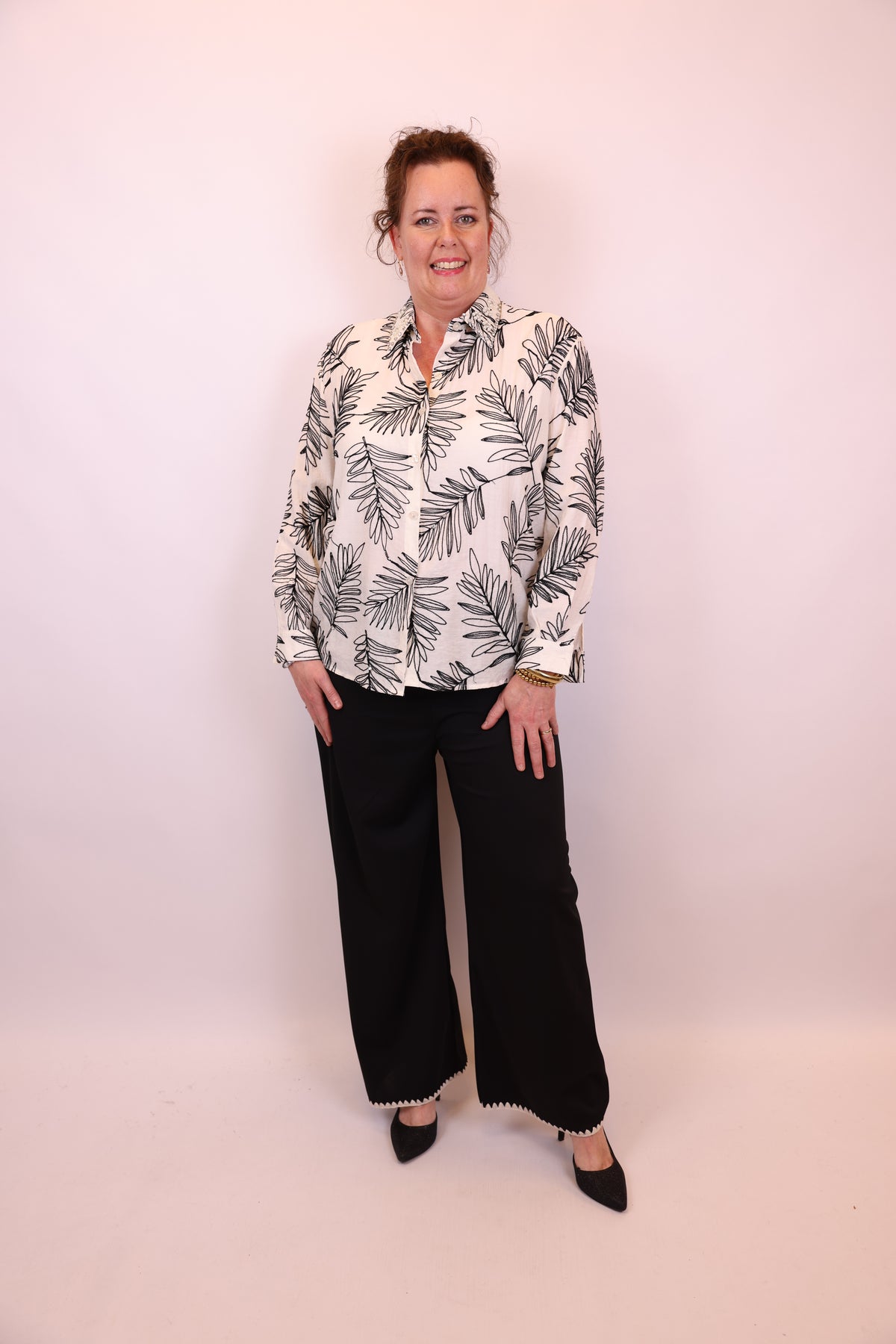 Skye | Blouse zwart/wit